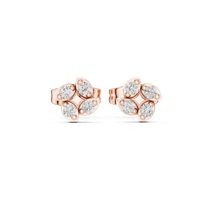 Round Cluster Lab Grown Diamond Earrings