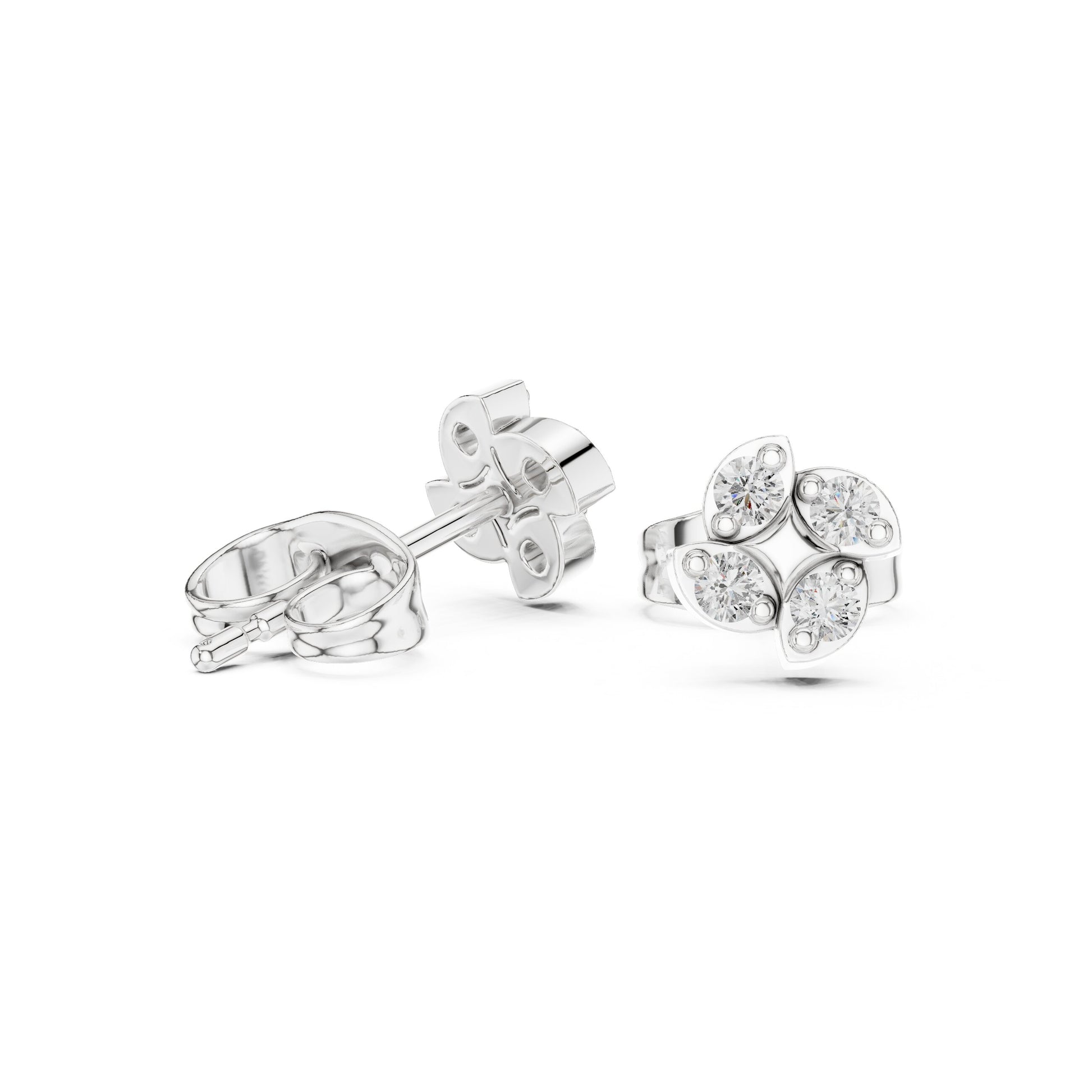Round Cluster Lab Grown Diamond Earrings