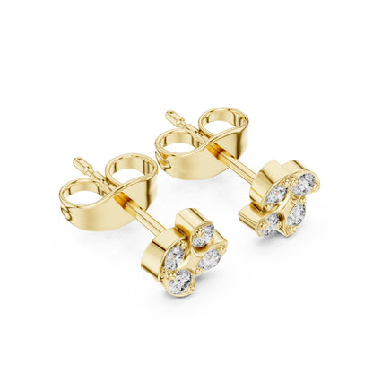 Round Cluster Lab Grown Diamond Earrings