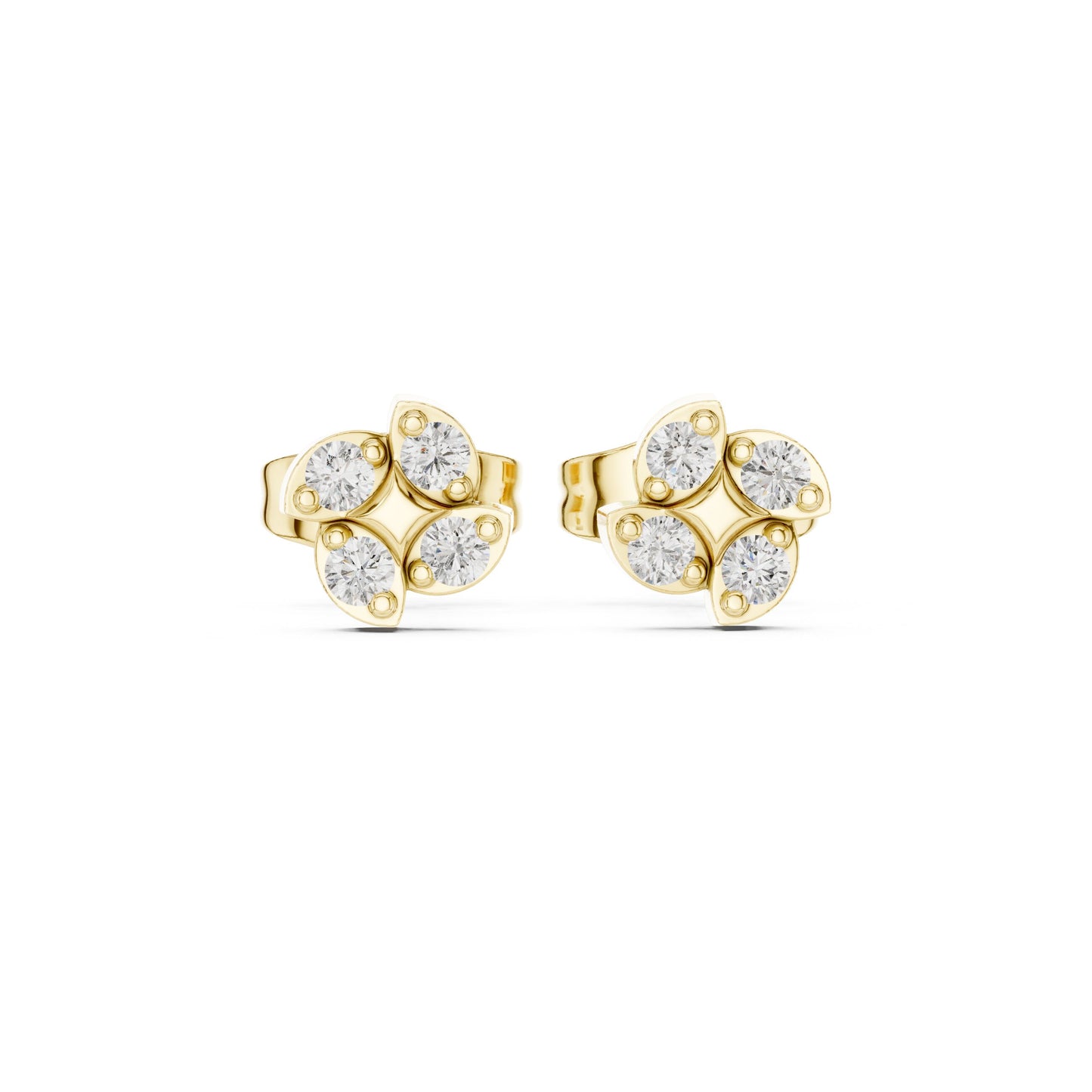 Round Cluster Lab Grown Diamond Earrings