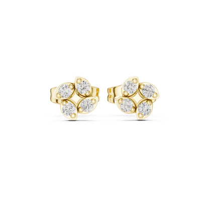 Round Cluster Lab Grown Diamond Earrings