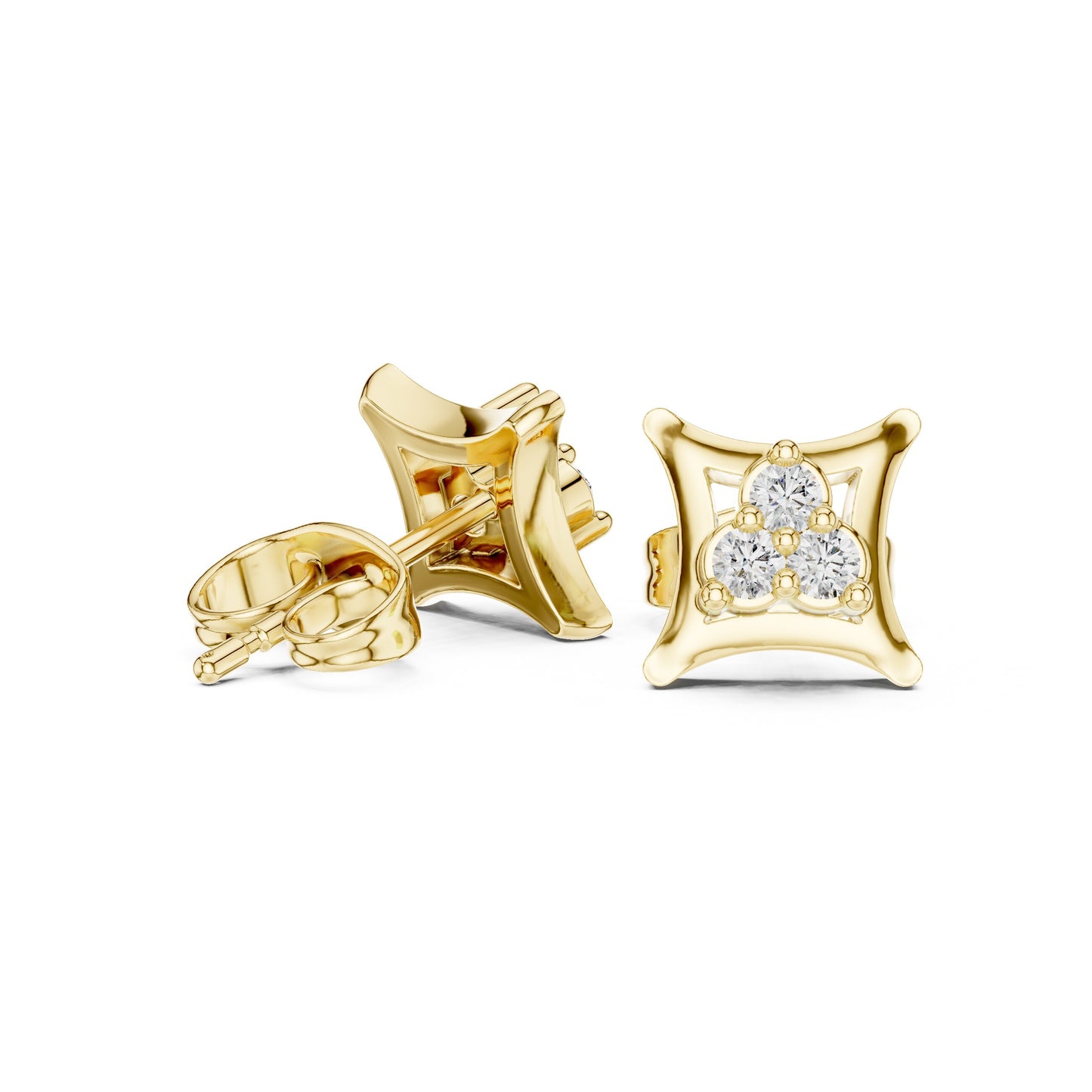 Round Stud Lab Grown Diamond Earrings