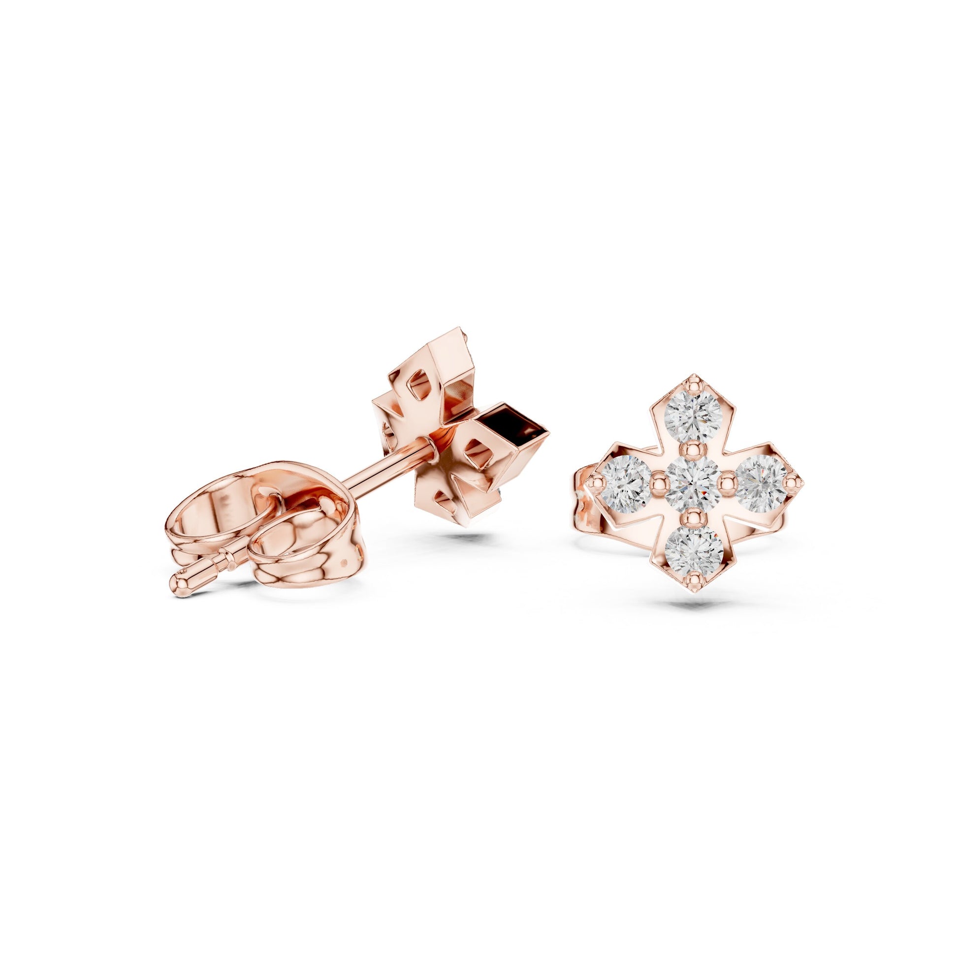 Round Stud Lab Grown Diamond Earrings