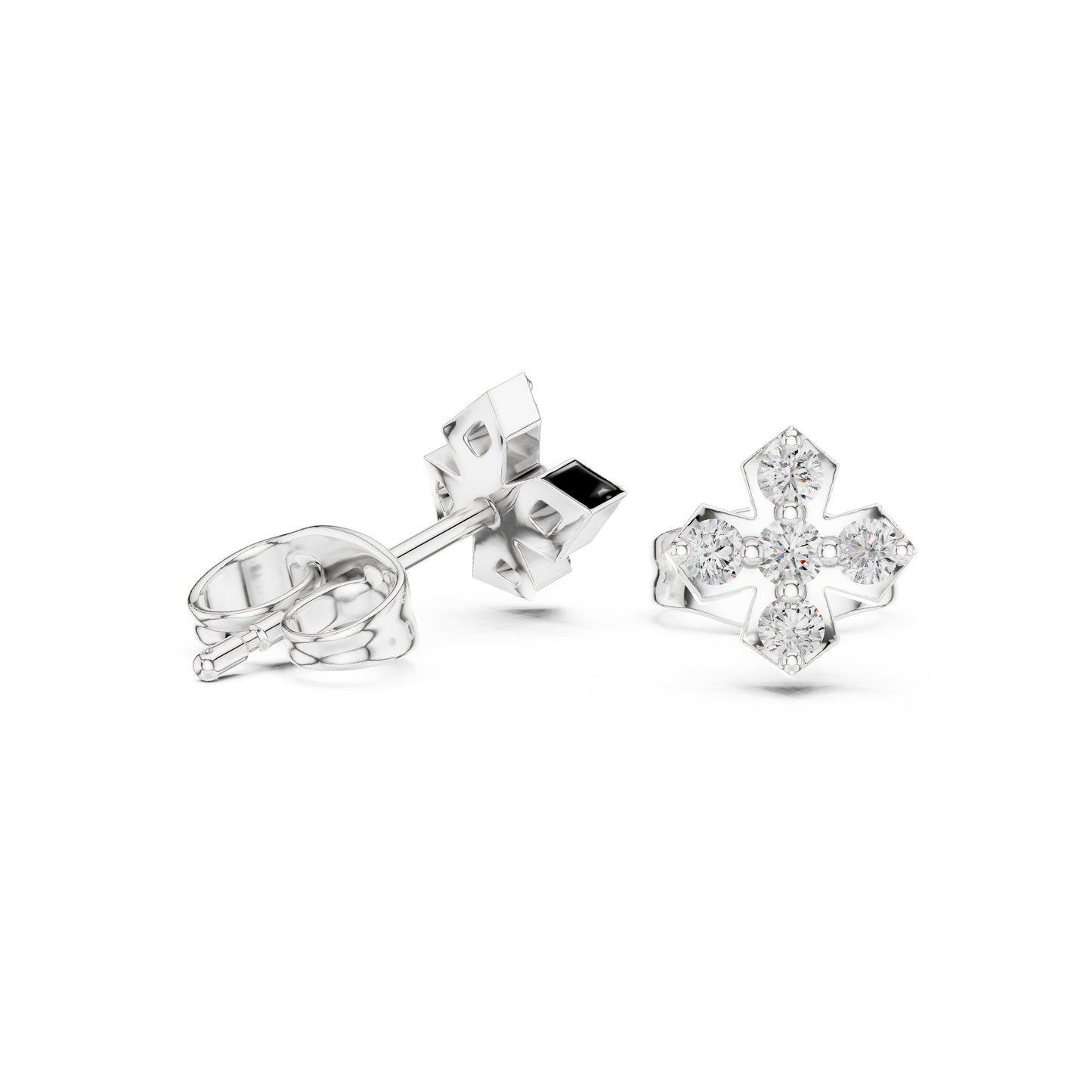 Round Stud Lab Grown Diamond Earrings