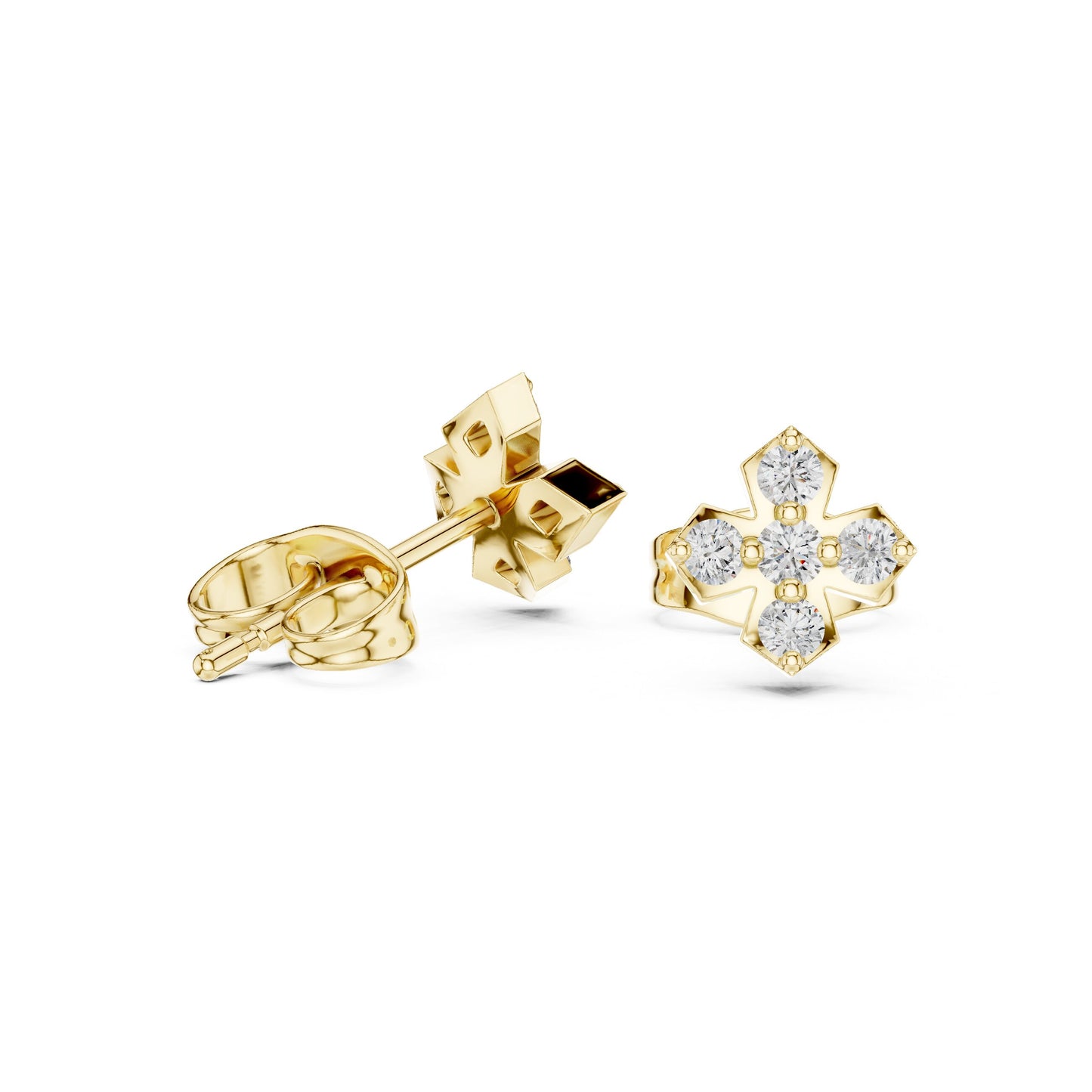 Round Stud Lab Grown Diamond Earrings