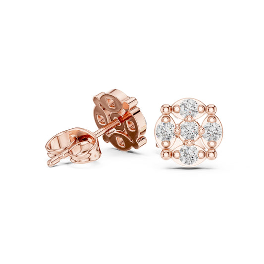 Round Cluster Lab Grown Diamond Earrings