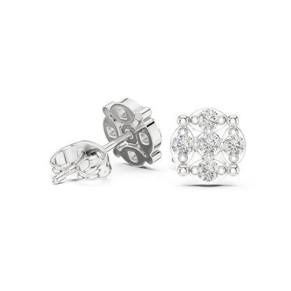 Round Cluster Lab Grown Diamond Earrings