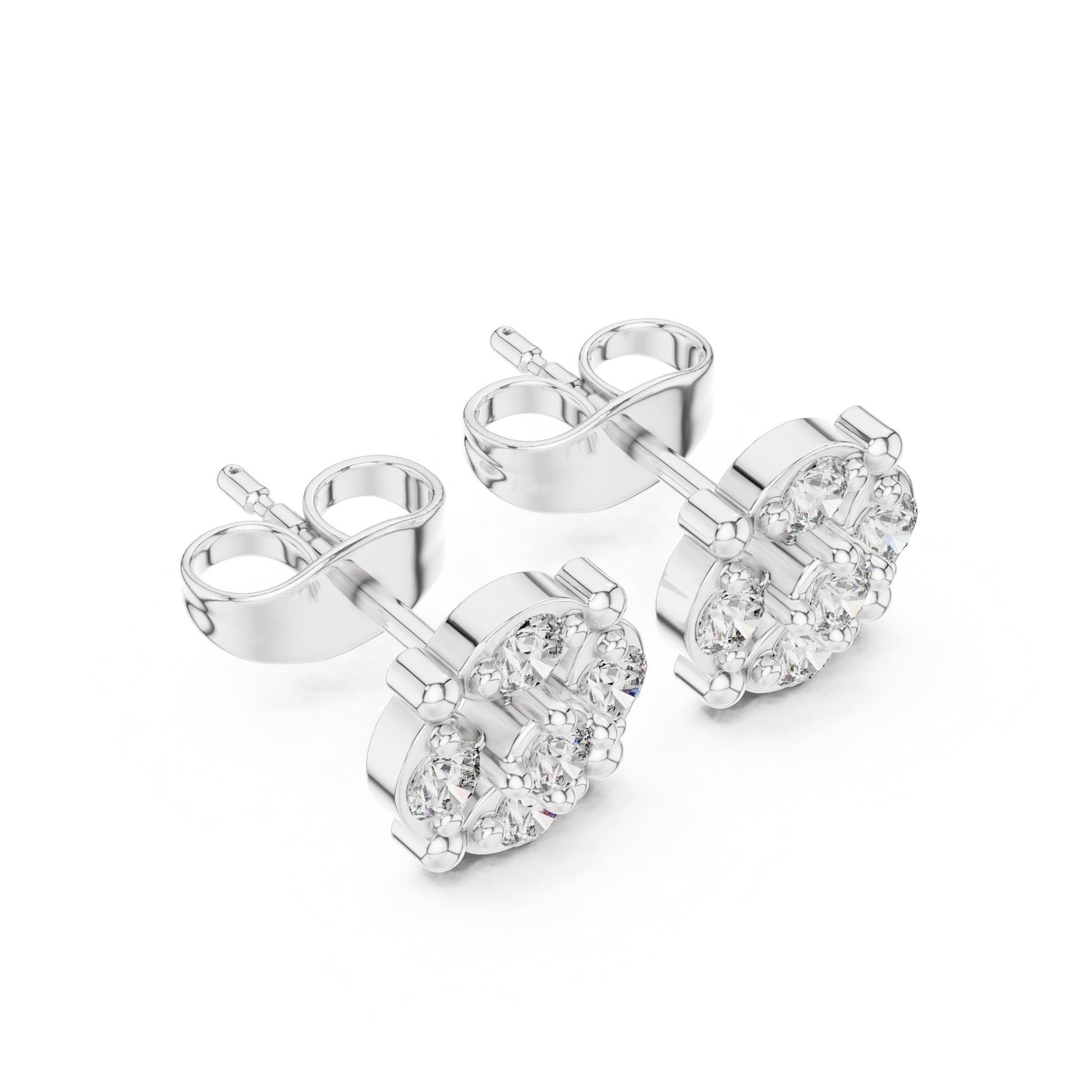 Round Cluster Lab Grown Diamond Earrings