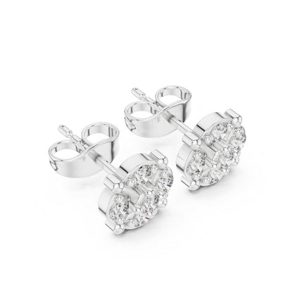 Round Cluster Lab Grown Diamond Earrings