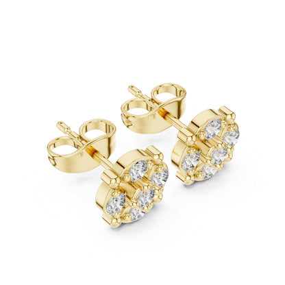 Round Cluster Lab Grown Diamond Earrings