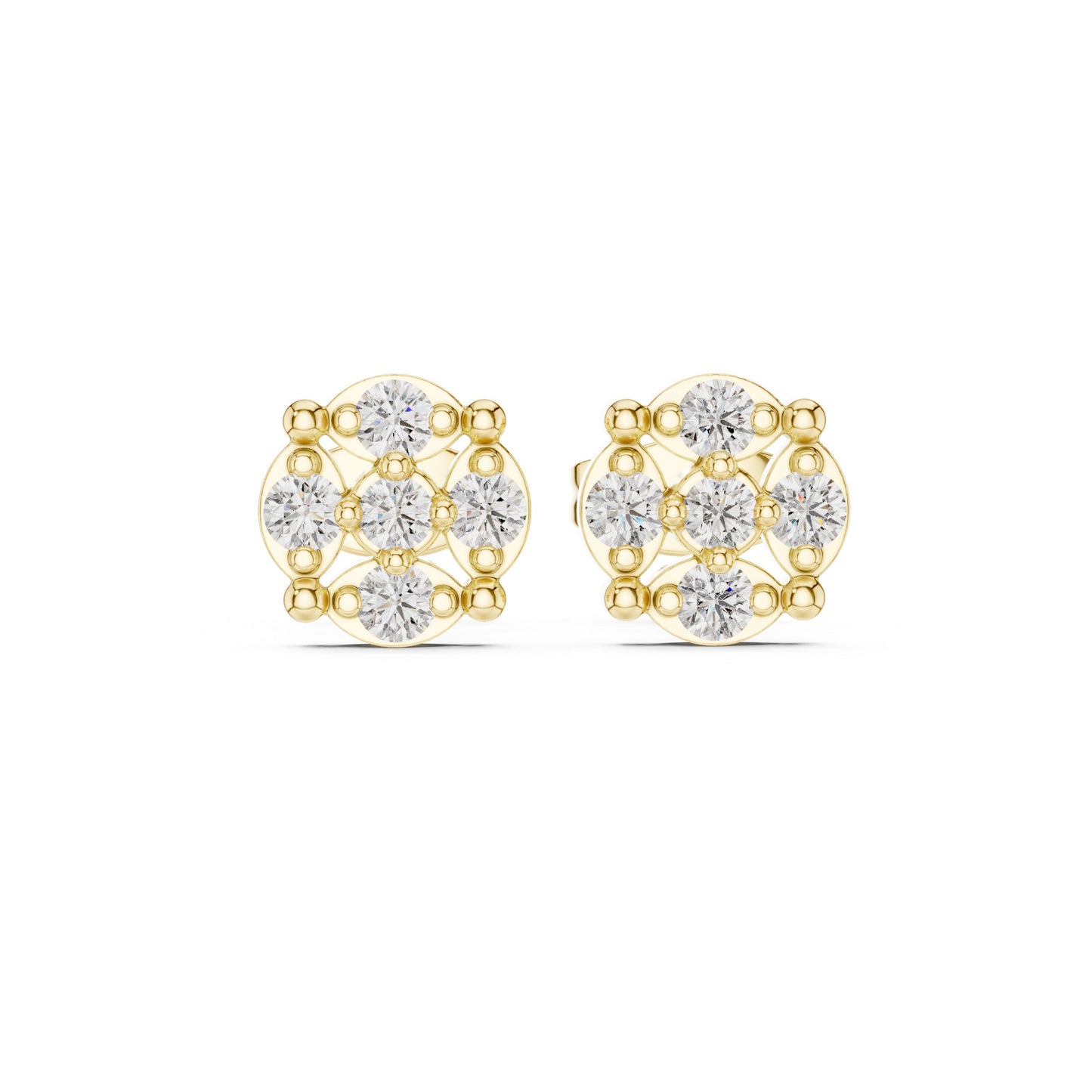 Round Cluster Lab Grown Diamond Earrings