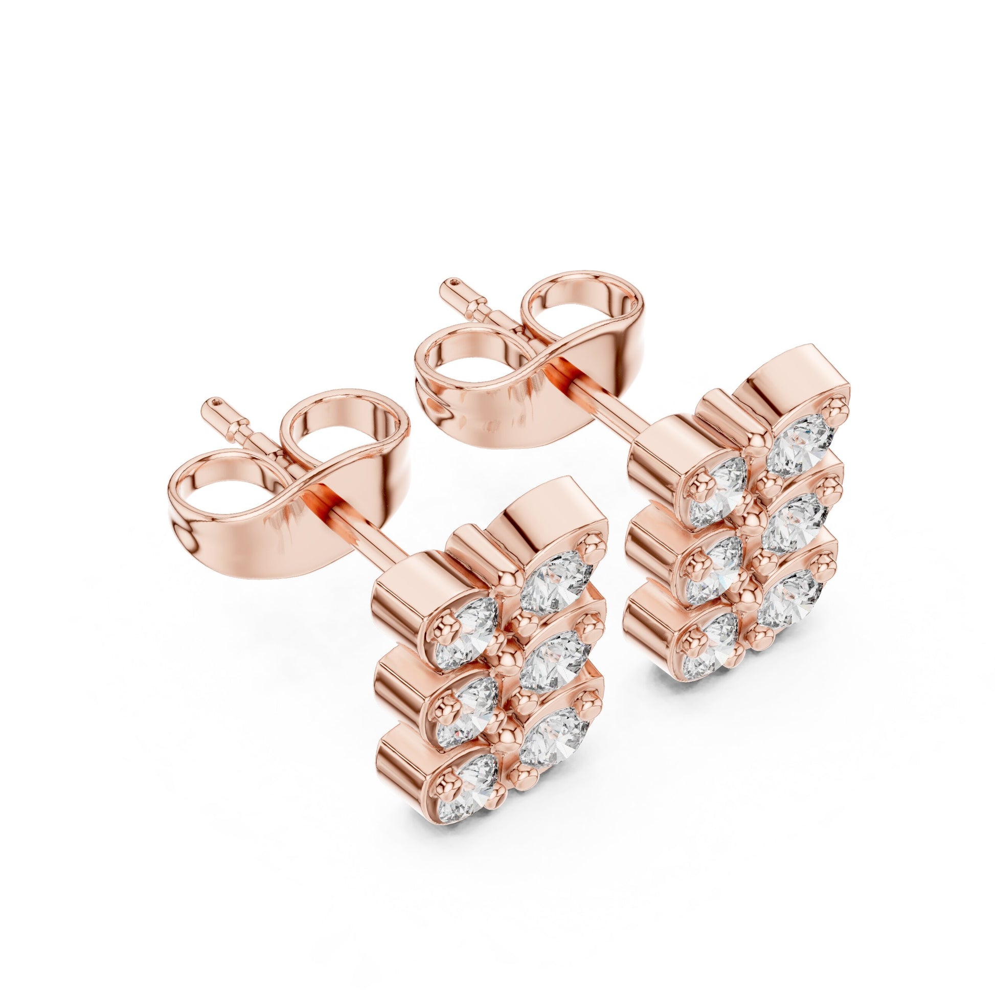 Round Climber Lab Grown Diamond Earrings