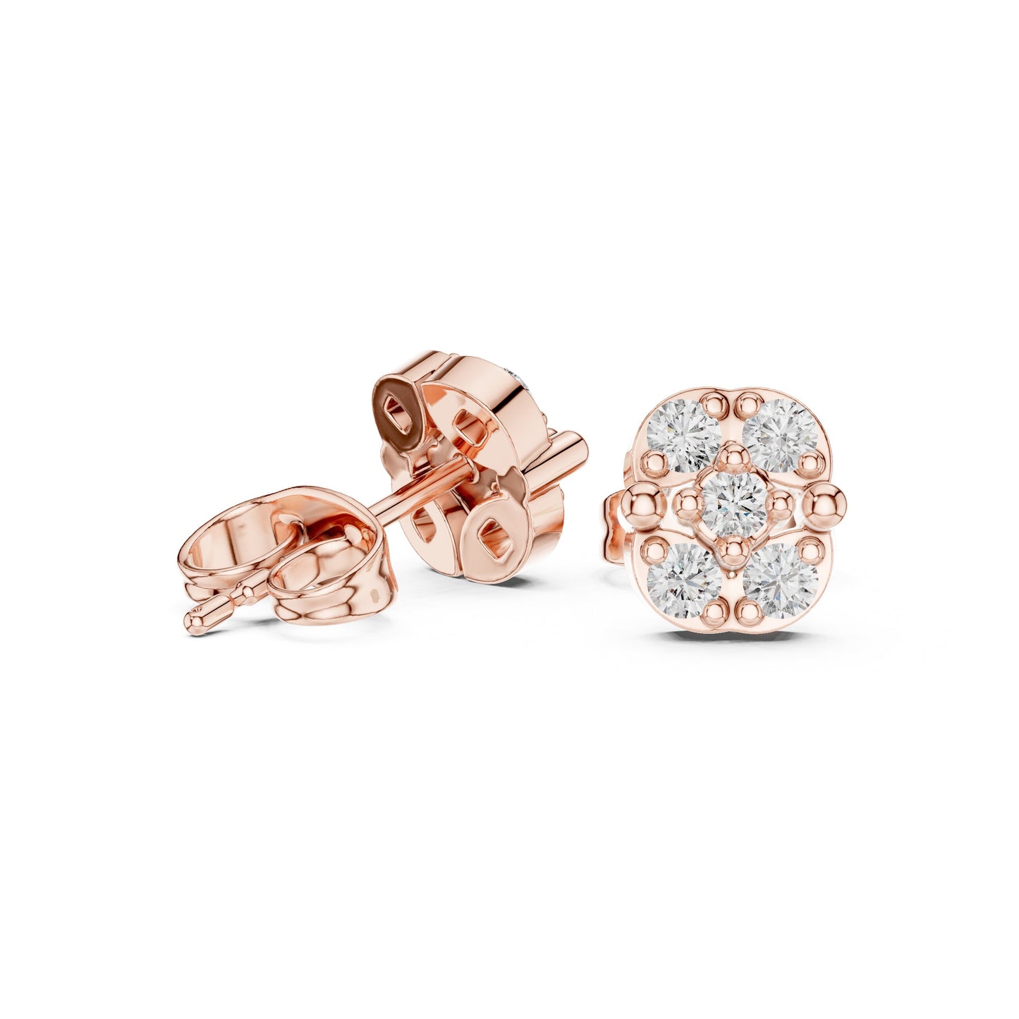 Round Cluster Lab Grown Diamond Earrings