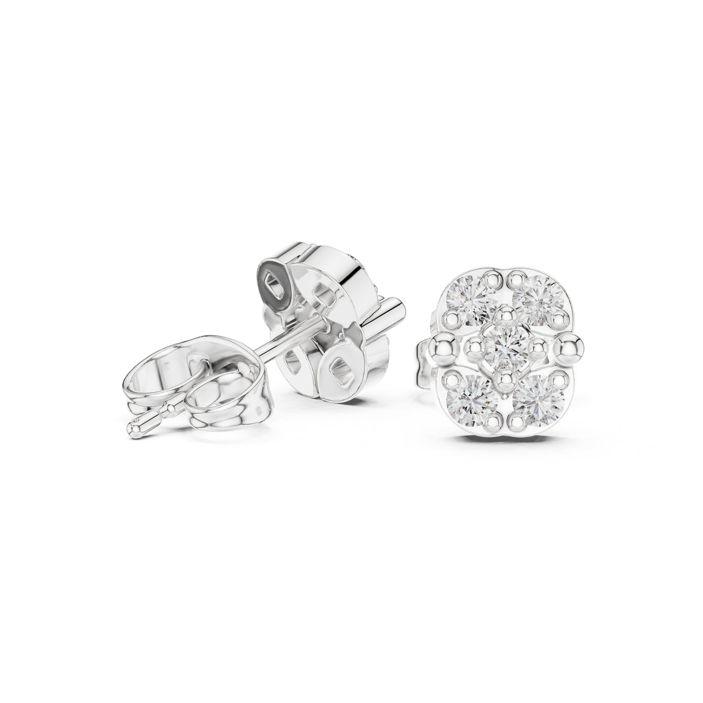 Round Cluster Lab Grown Diamond Earrings