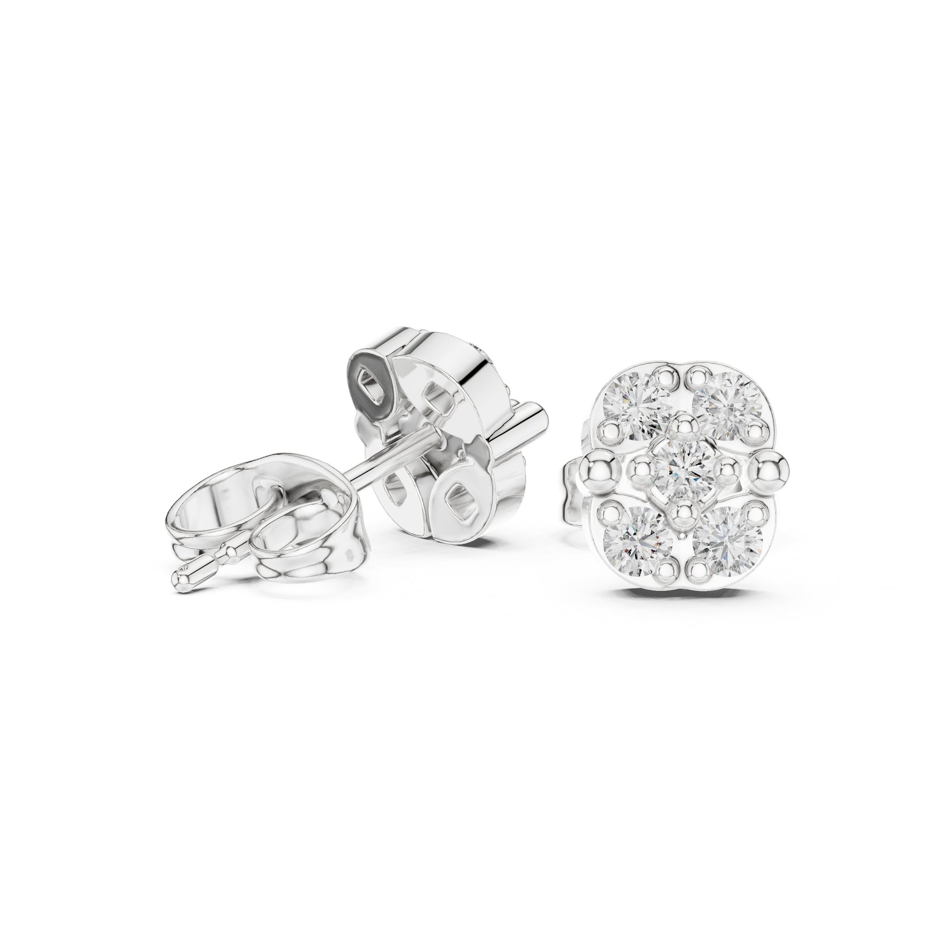 Round Cluster Lab Grown Diamond Earrings