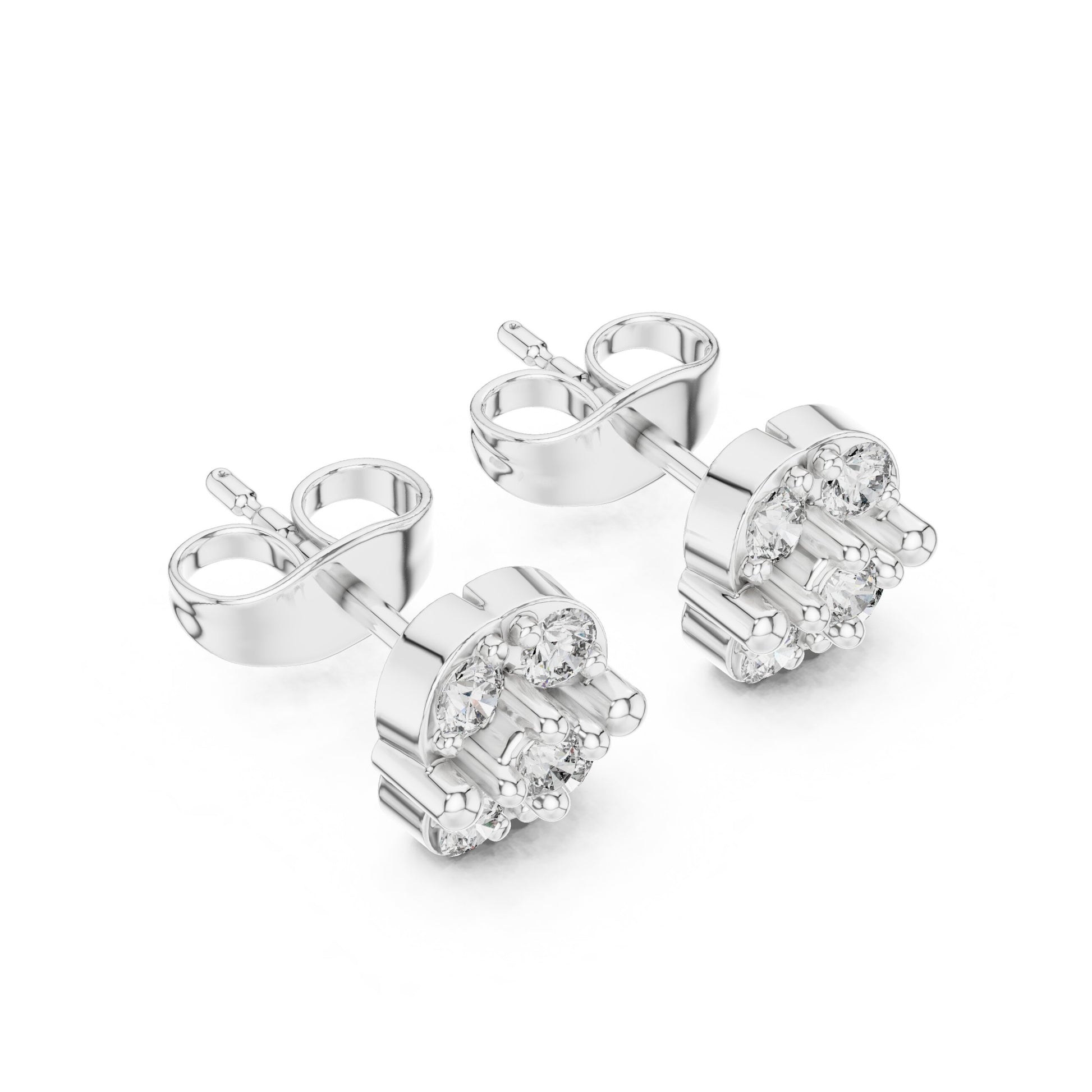 Round Cluster Lab Grown Diamond Earrings