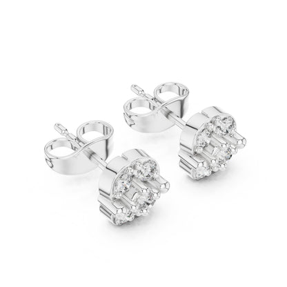 Round Cluster Lab Grown Diamond Earrings