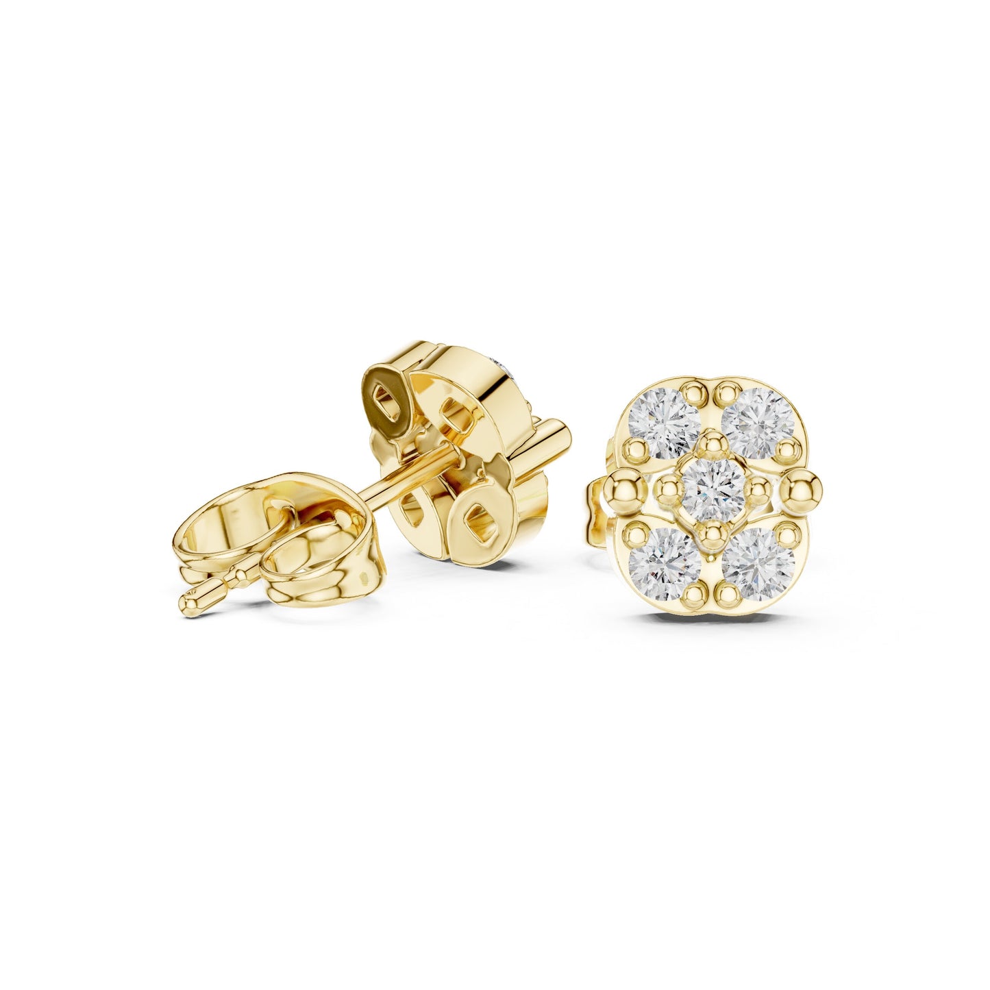 Round Cluster Lab Grown Diamond Earrings