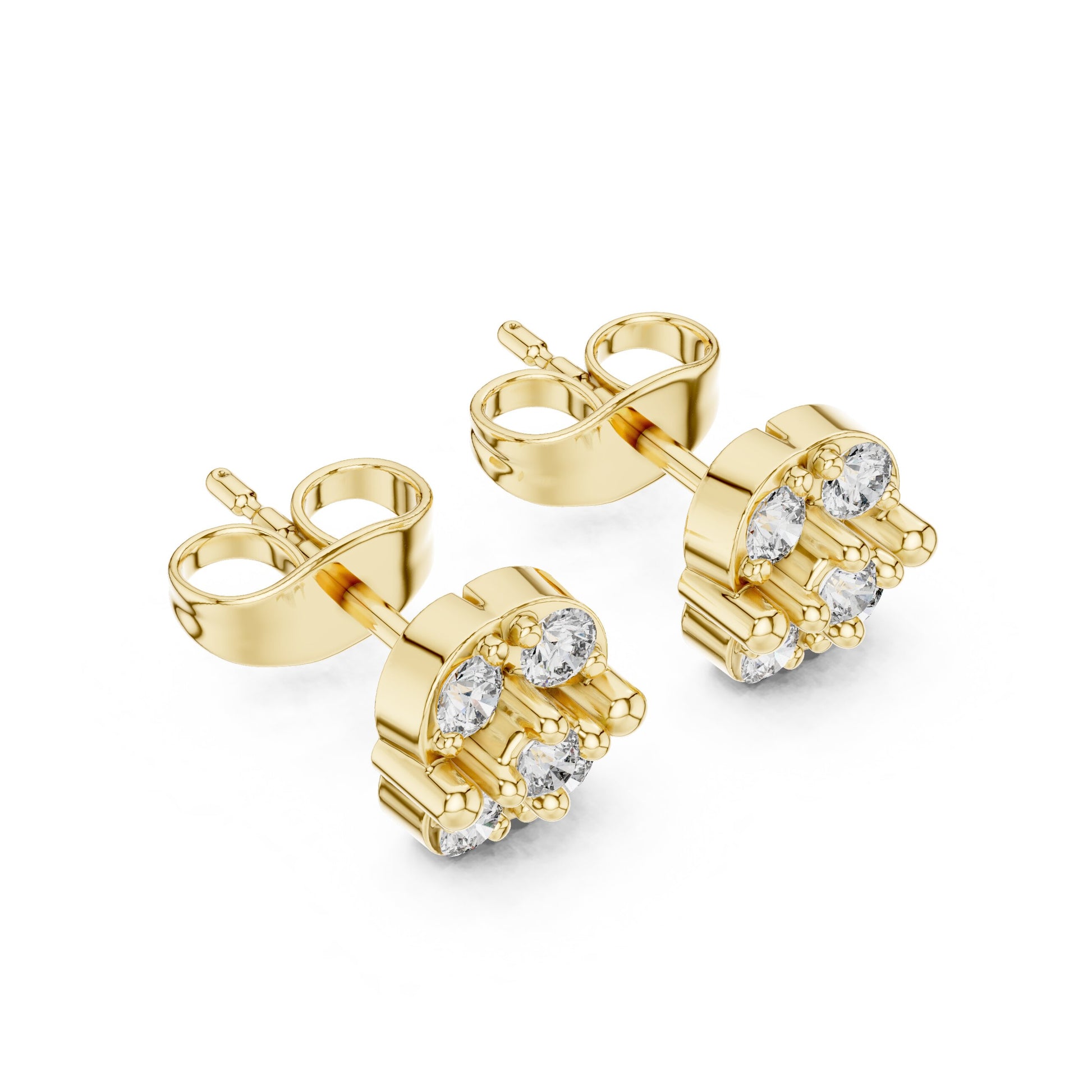 Round Cluster Lab Grown Diamond Earrings