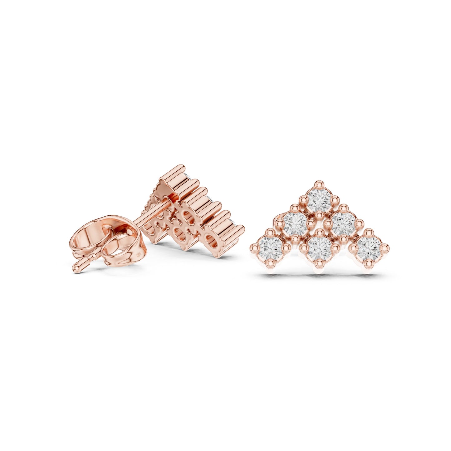 Round Stud Lab Grown Diamond Earrings