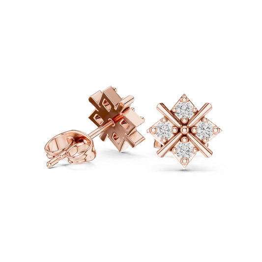 Round Stud Lab Grown Diamond Earrings
