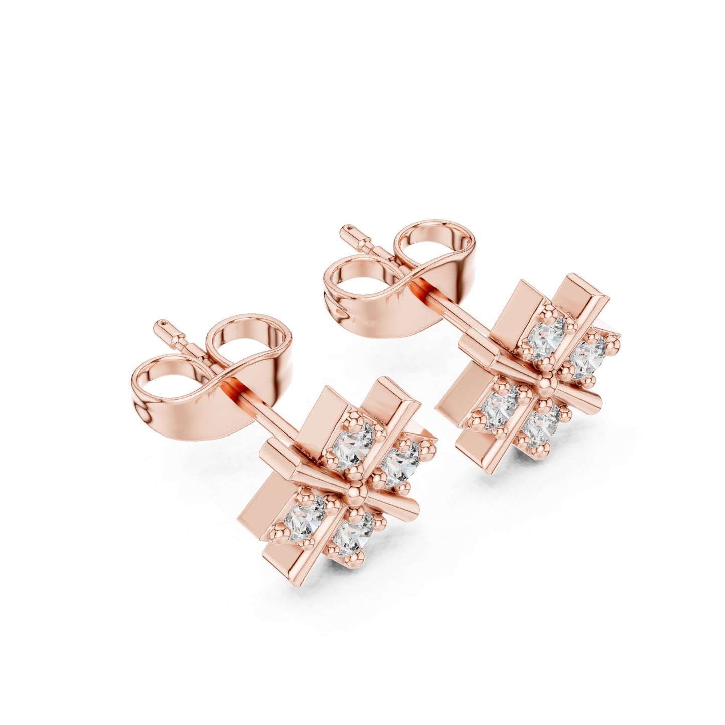 Round Stud Lab Grown Diamond Earrings