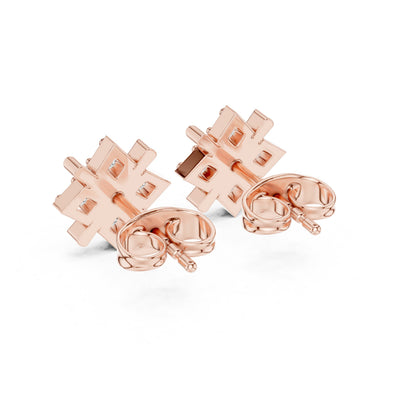 Round Stud Lab Grown Diamond Earrings