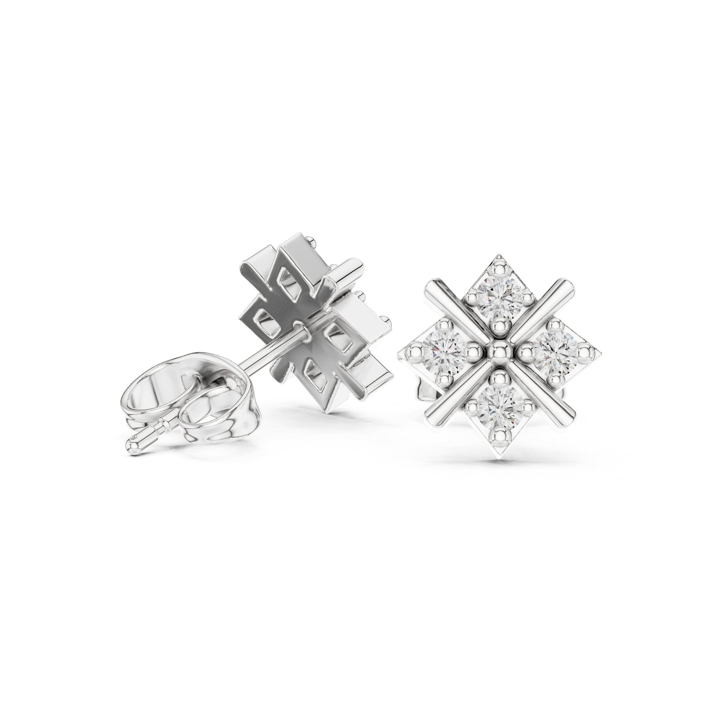 Round Stud Lab Grown Diamond Earrings