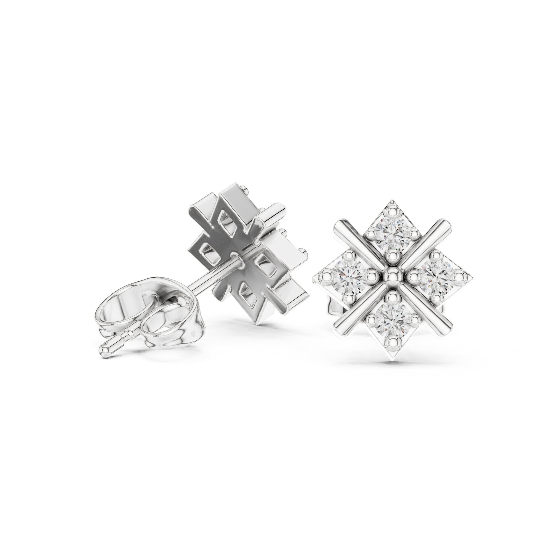 Round Stud Lab Grown Diamond Earrings
