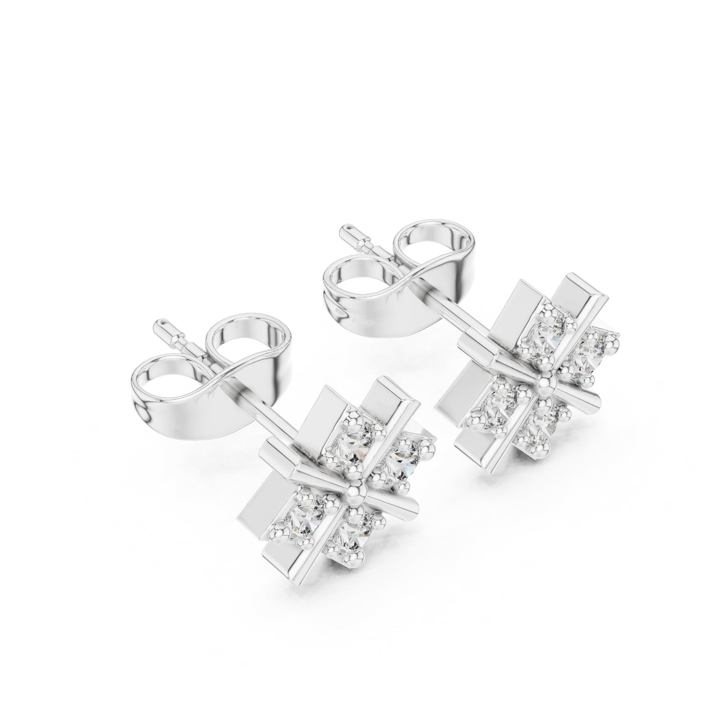 Round Stud Lab Grown Diamond Earrings