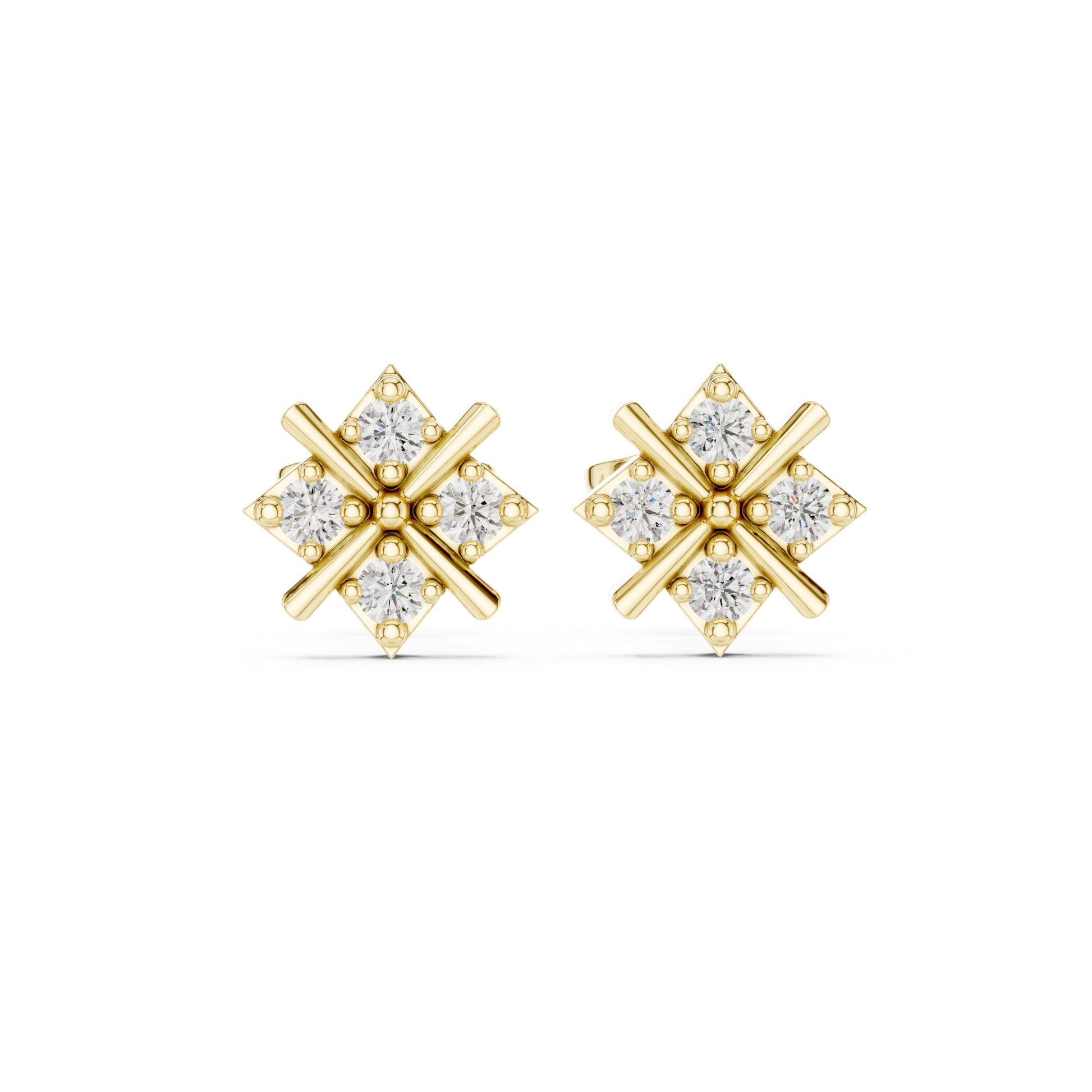 Round Stud Lab Grown Diamond Earrings