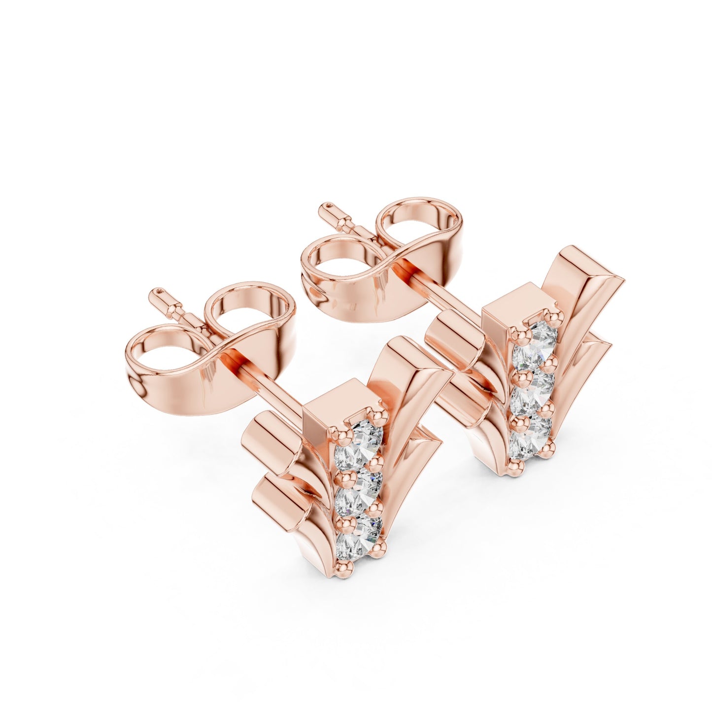 Round Stud Lab Grown Diamond Earrings