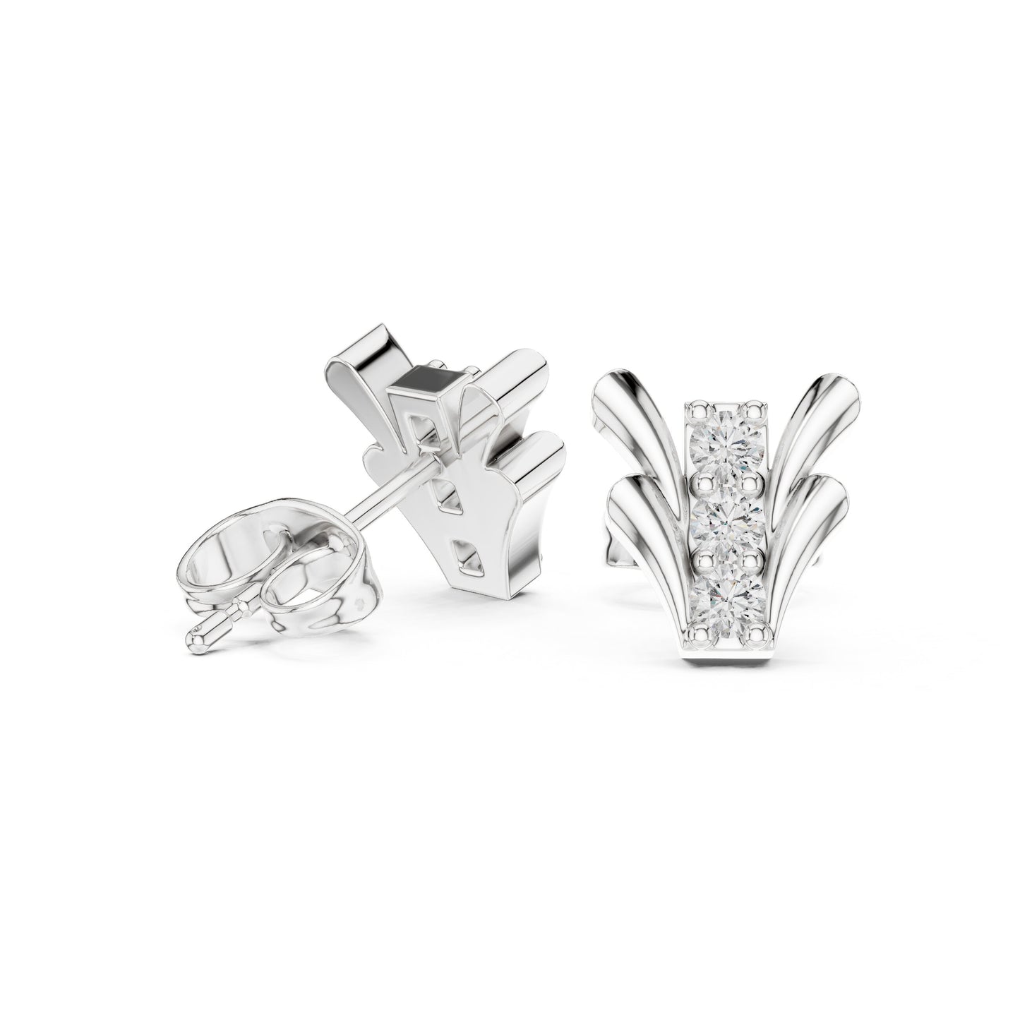 Round Stud Lab Grown Diamond Earrings