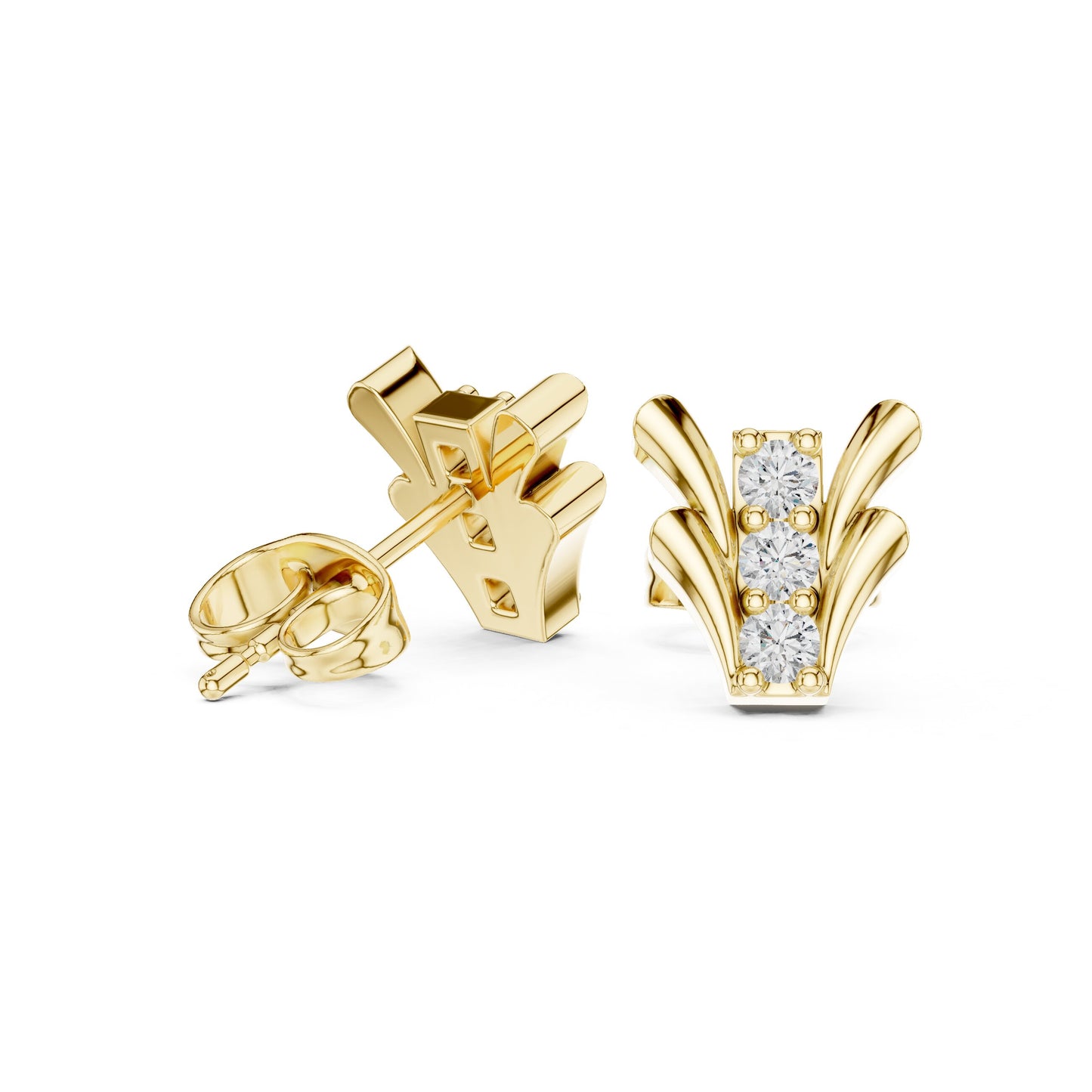 Round Stud Lab Grown Diamond Earrings