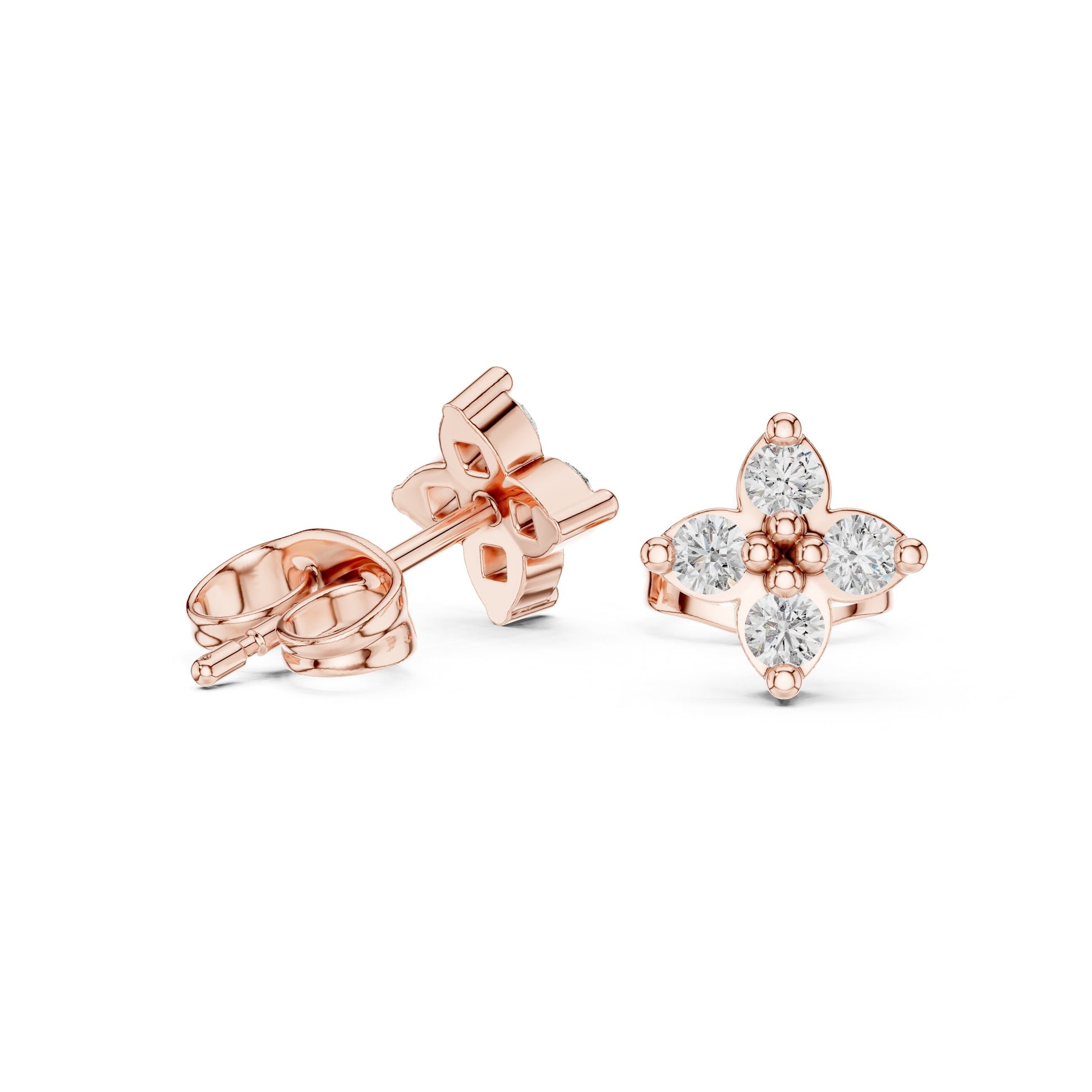 Round Cluster Lab Grown Diamond Earrings