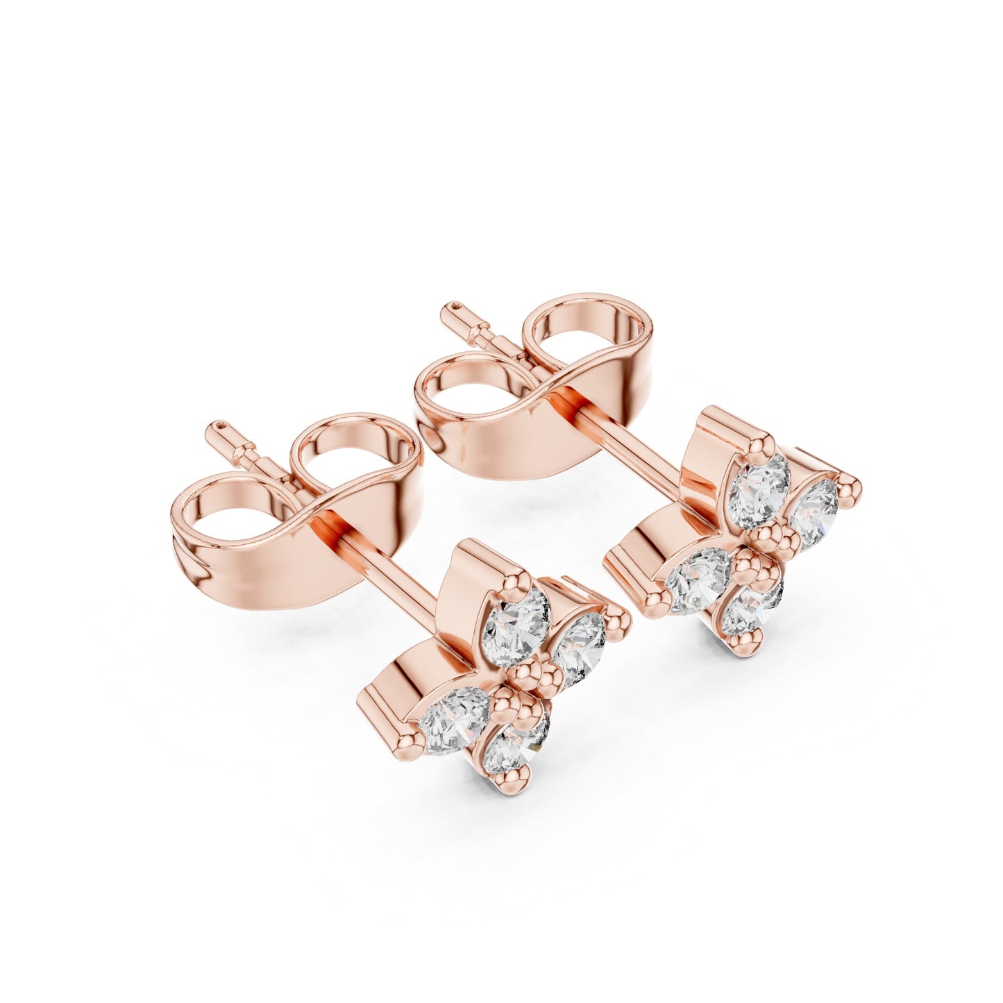 Round Cluster Lab Grown Diamond Earrings