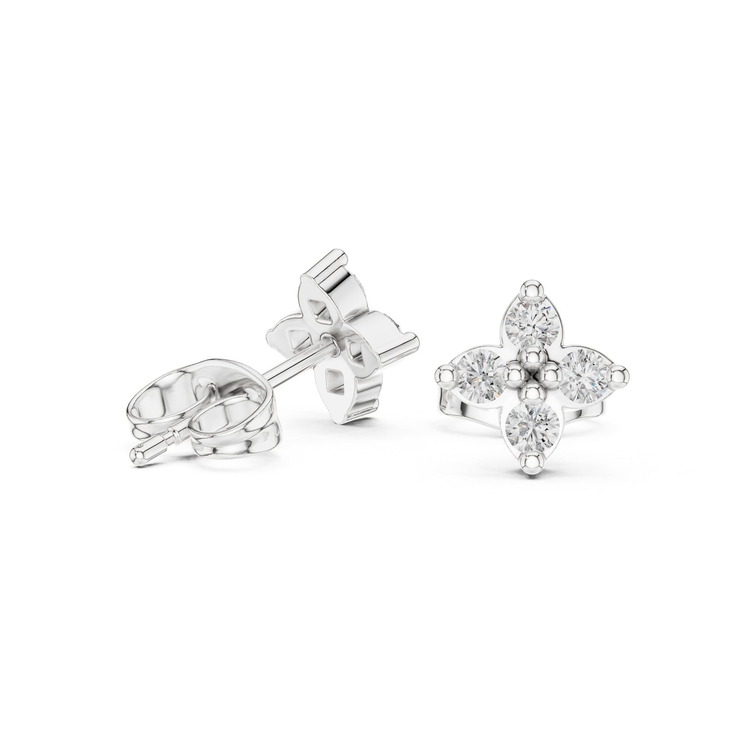 Round Cluster Lab Grown Diamond Earrings