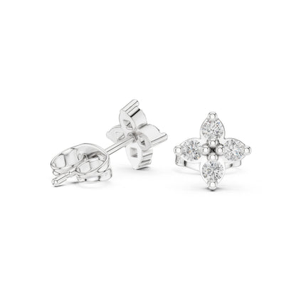 Round Cluster Lab Grown Diamond Earrings