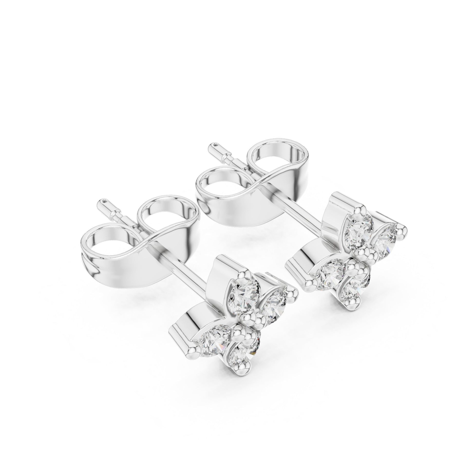 Round Cluster Lab Grown Diamond Earrings