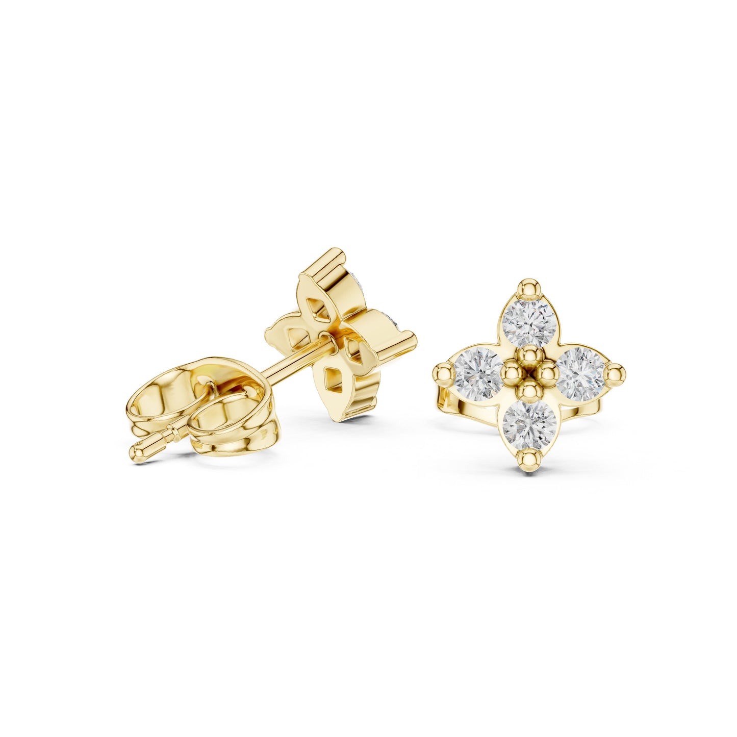 Round Cluster Lab Grown Diamond Earrings