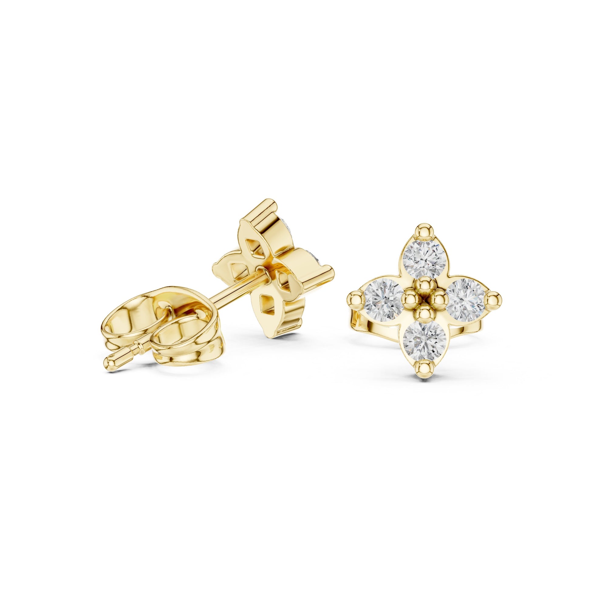 Round Cluster Lab Grown Diamond Earrings