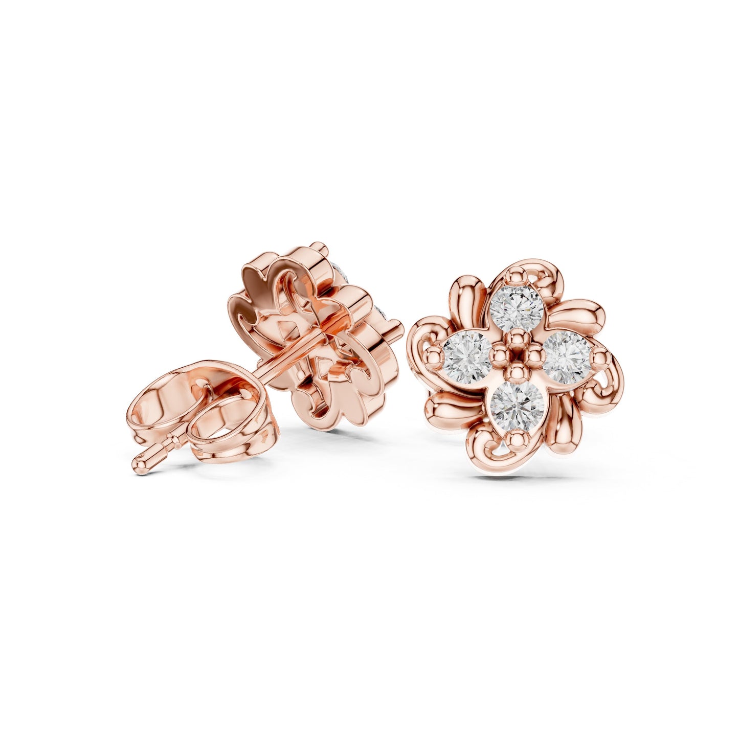 Round Stud Lab Grown Diamond Earrings