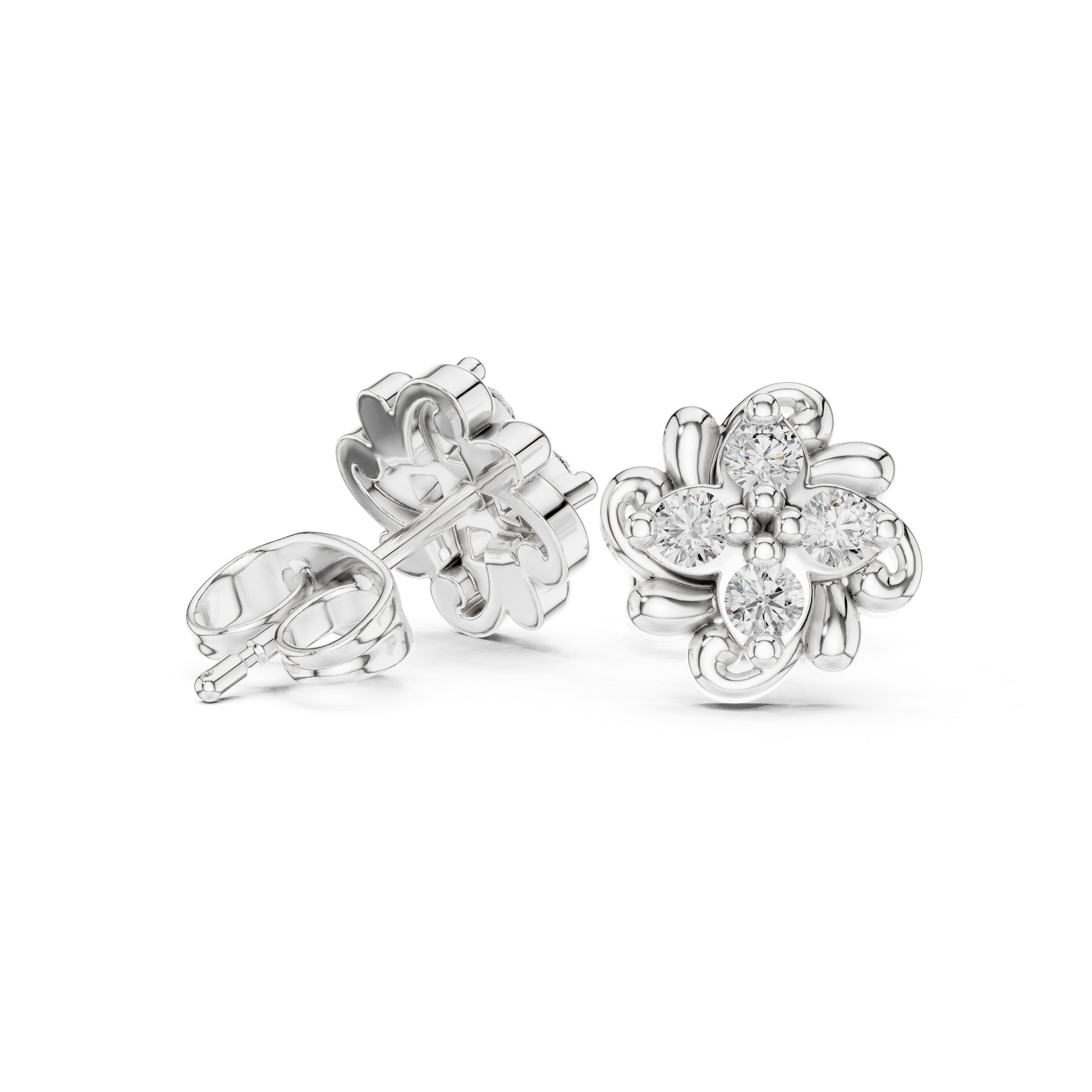 Round Stud Lab Grown Diamond Earrings