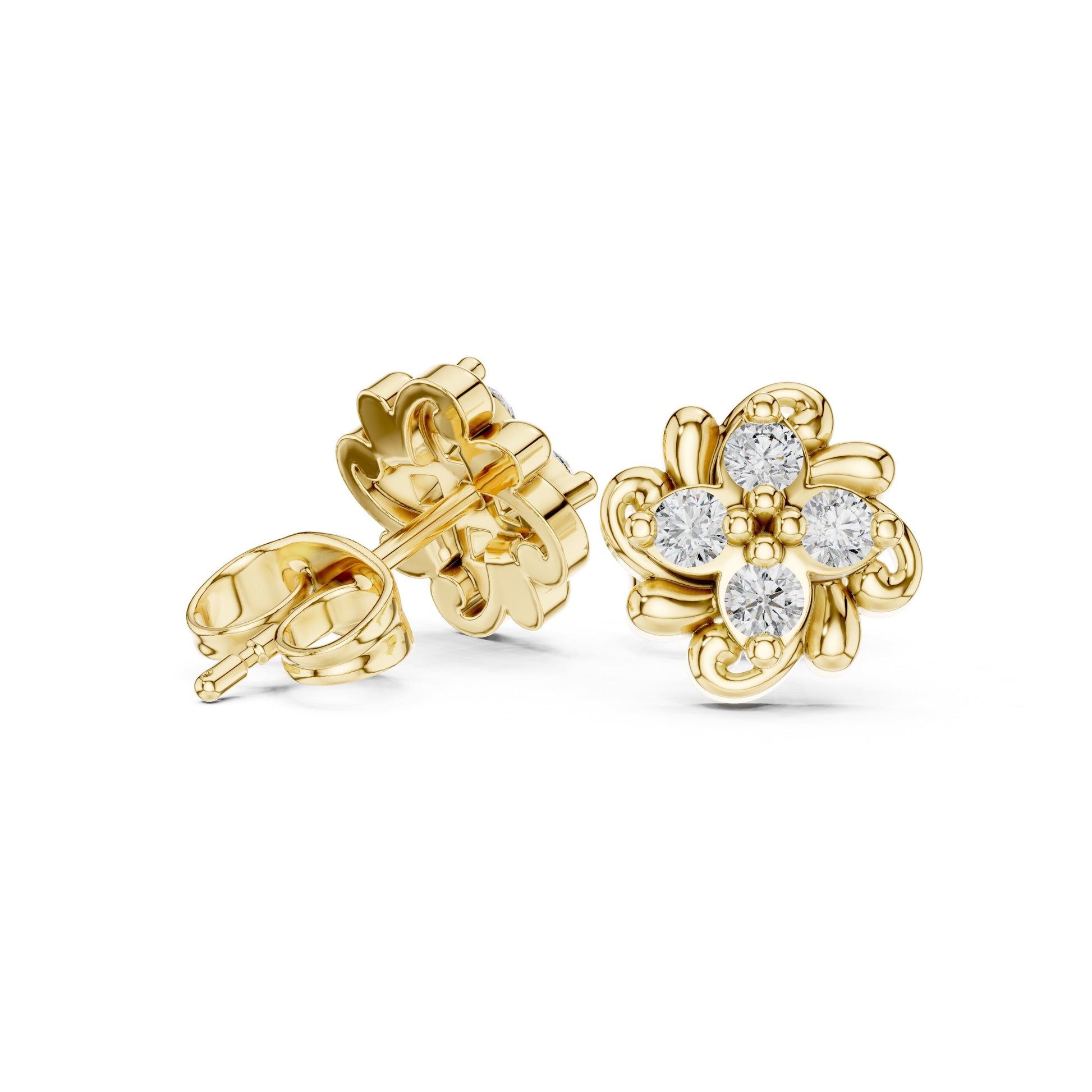 Round Stud Lab Grown Diamond Earrings
