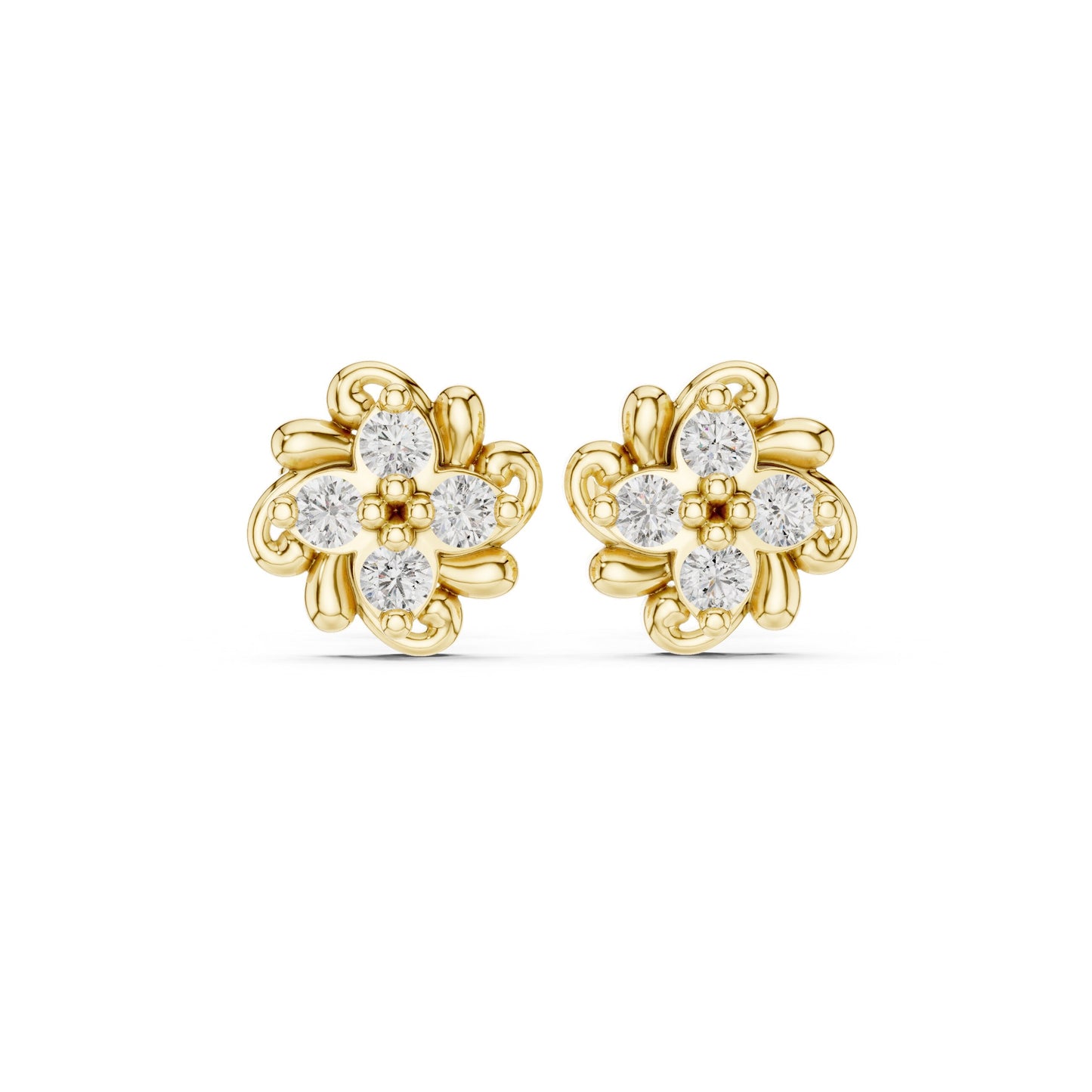 Round Stud Lab Grown Diamond Earrings
