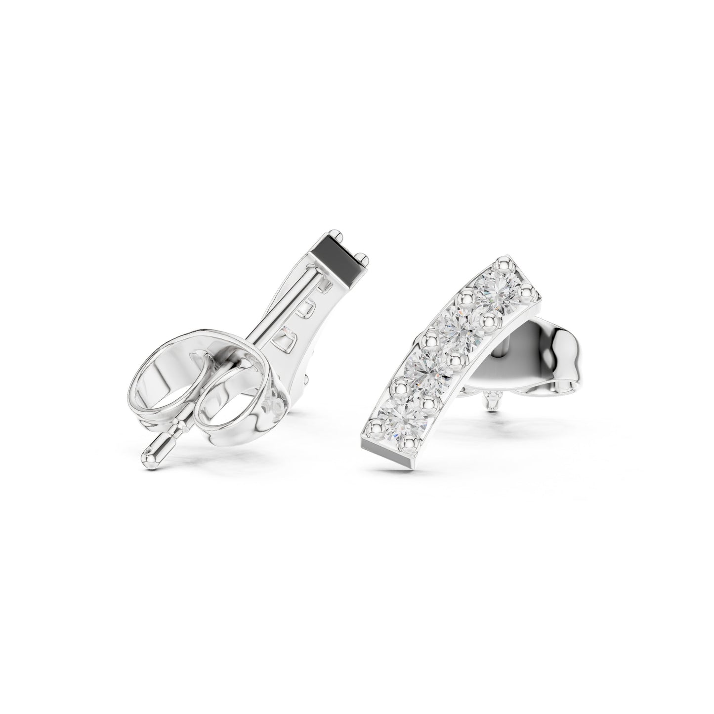 Round Stud Lab Grown Diamond Earrings