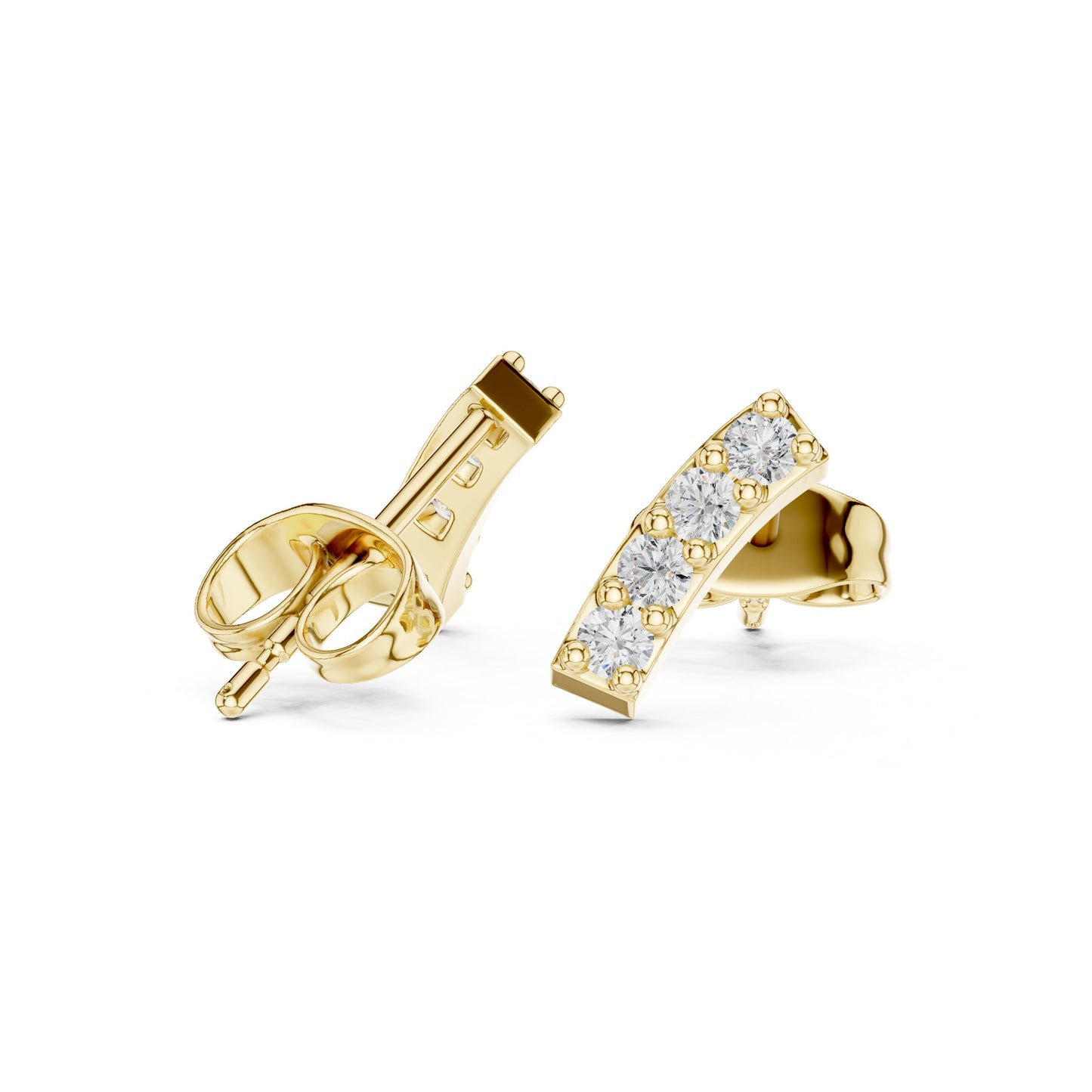 Round Stud Lab Grown Diamond Earrings