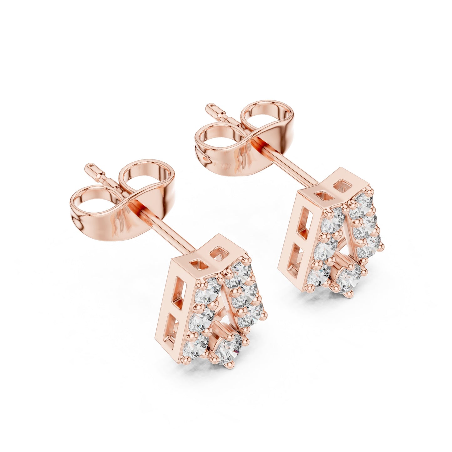 Round Cluster Lab Grown Diamond Earrings