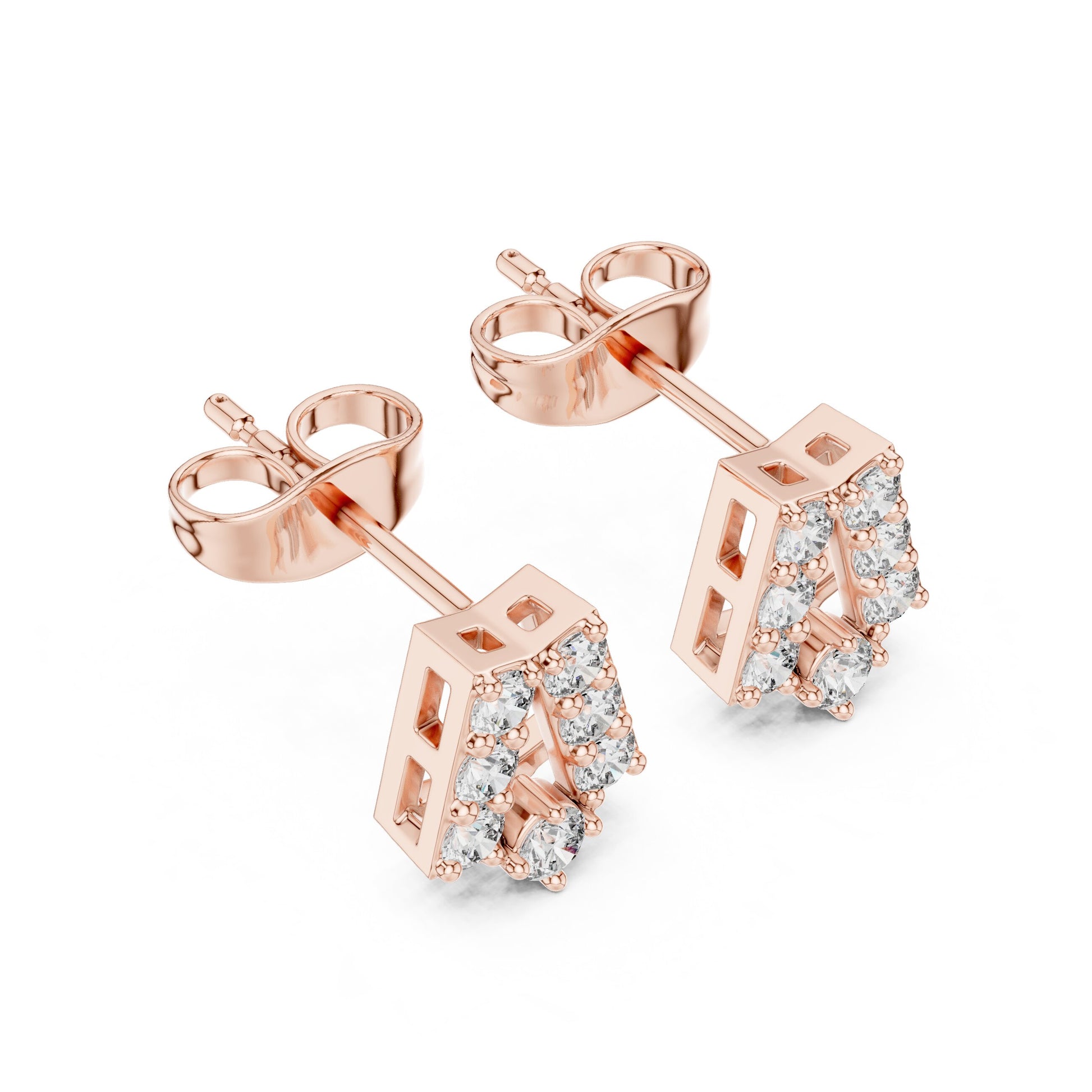 Round Cluster Lab Grown Diamond Earrings