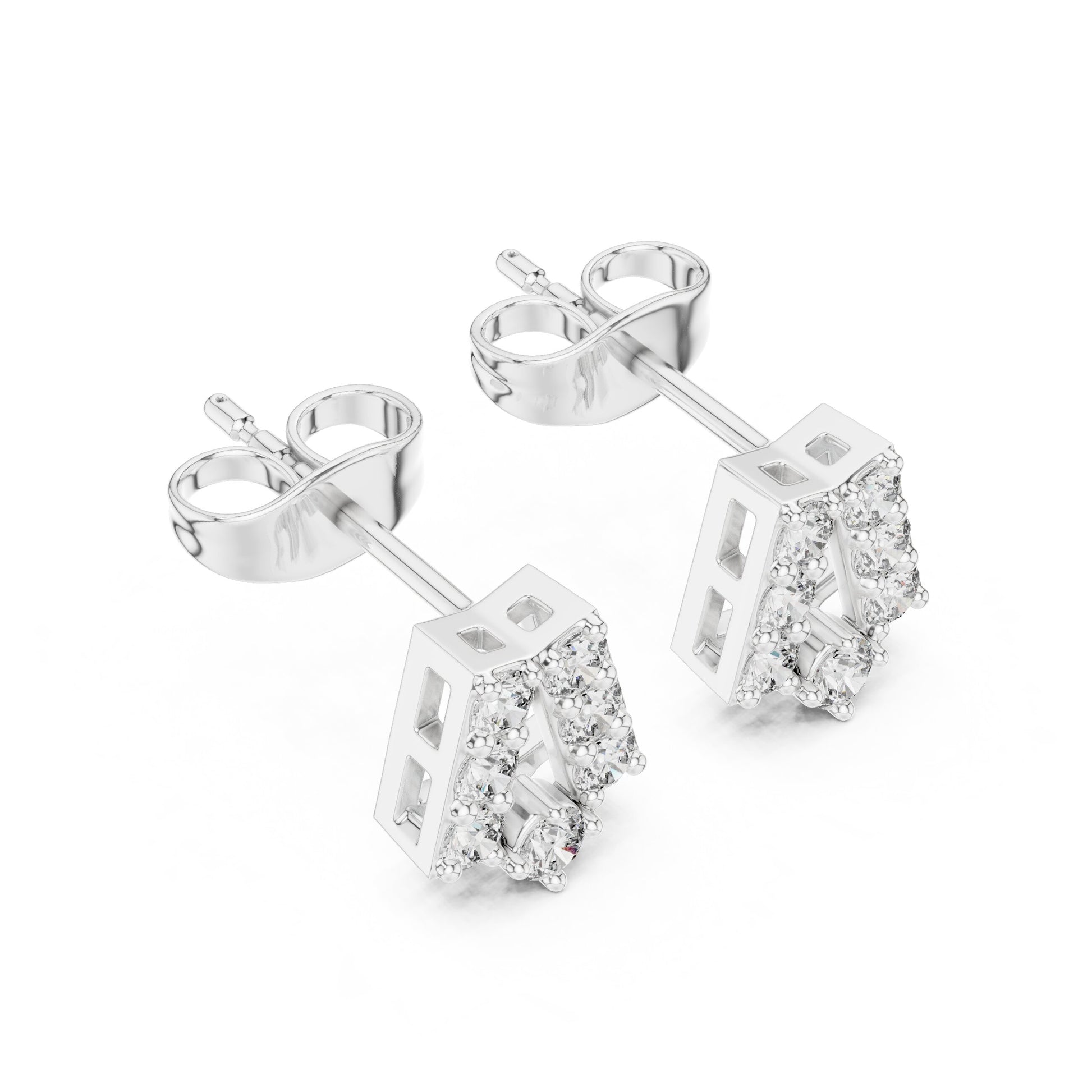Round Cluster Lab Grown Diamond Earrings